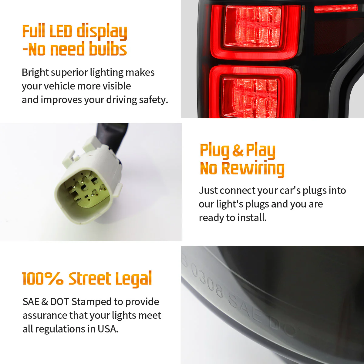 VLAND LED Tail Lights For Ford F150 2015-2020 Rear Lamps [DOT. E-MARK.] - Image 19