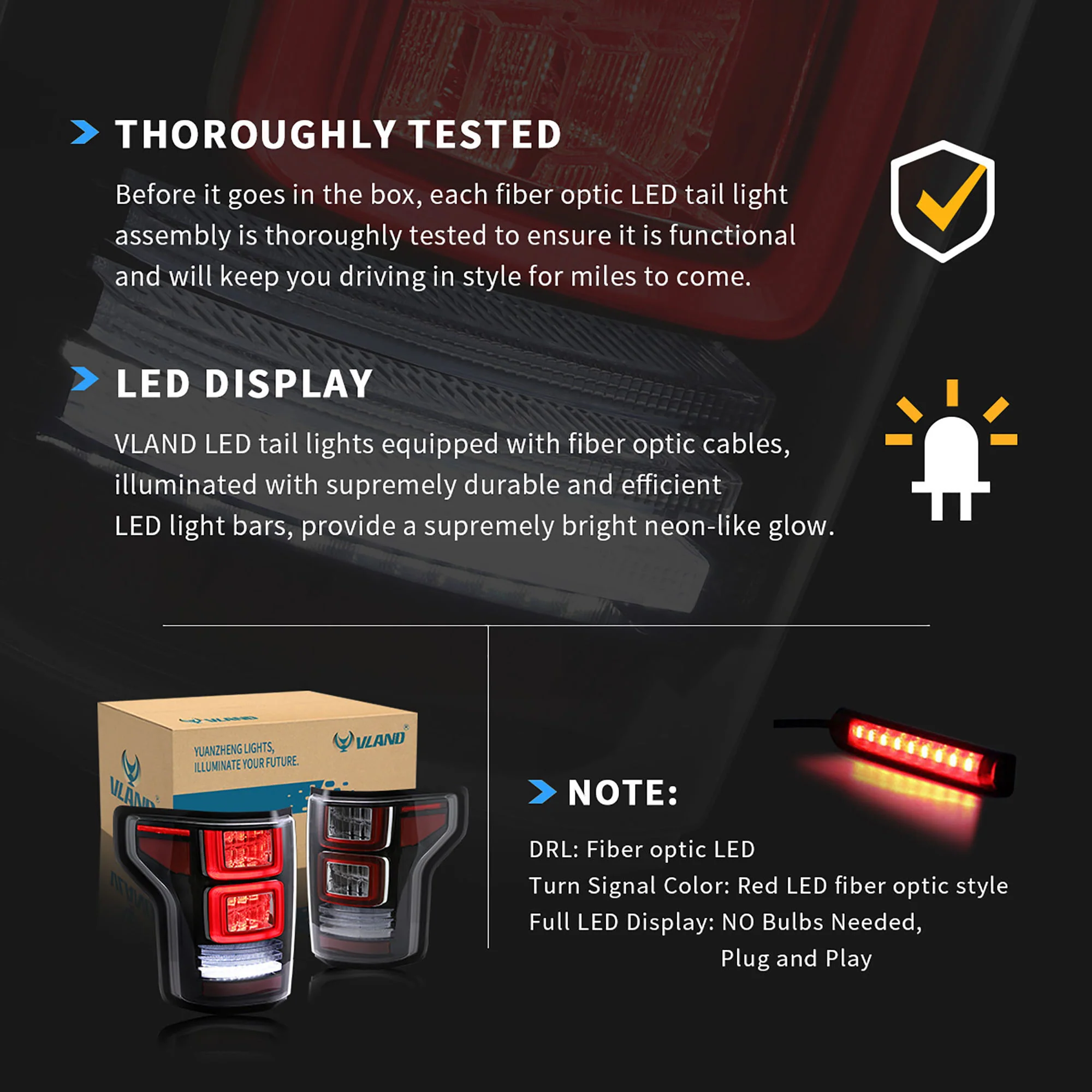 VLAND LED Tail Lights For Ford F150 2015-2020 Rear Lamps [DOT. E-MARK.] - Image 21