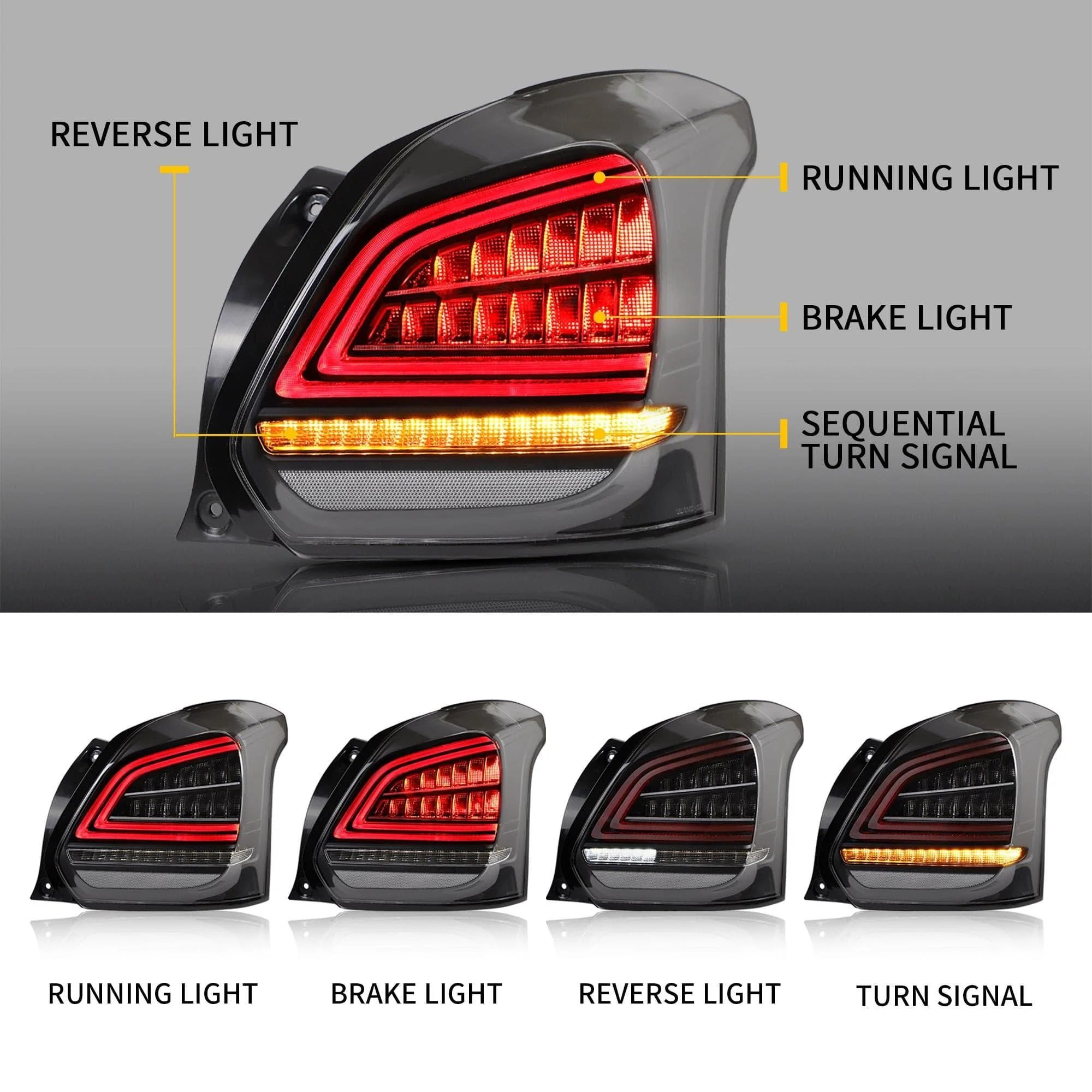 VLAND LED Tail Lights For Suzuki Swift Sport 2017-2019 - Image 3
