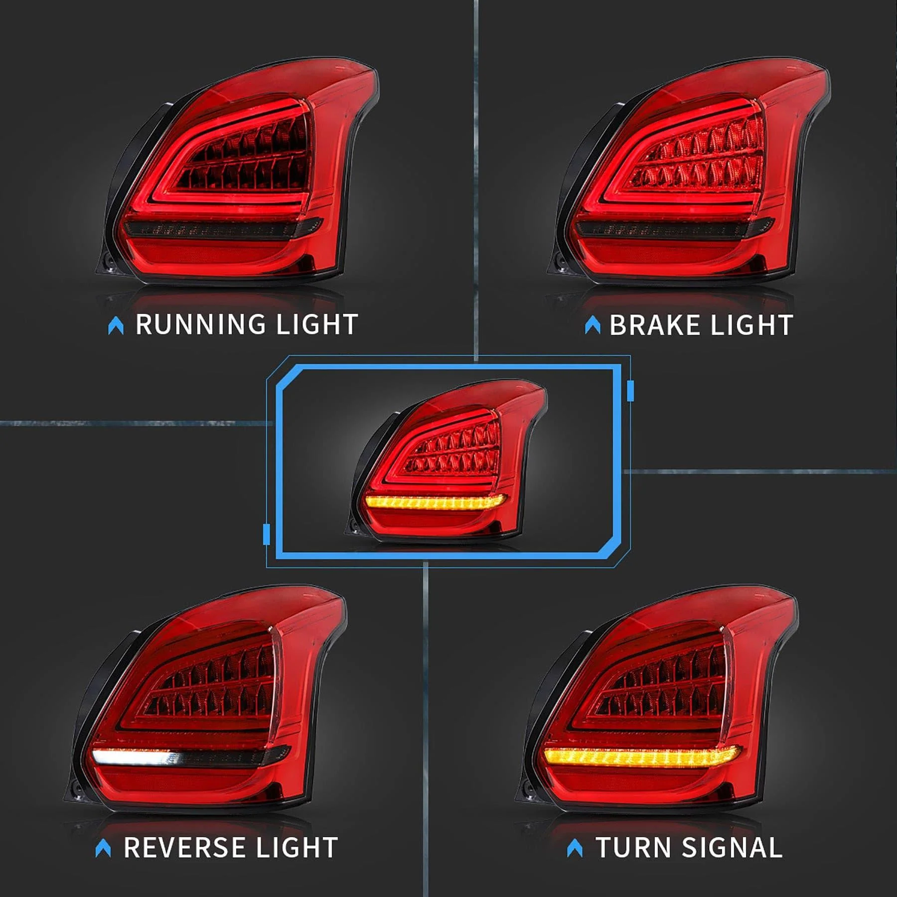 VLAND LED Tail Lights For Suzuki Swift Sport 2017-2019 - Image 6