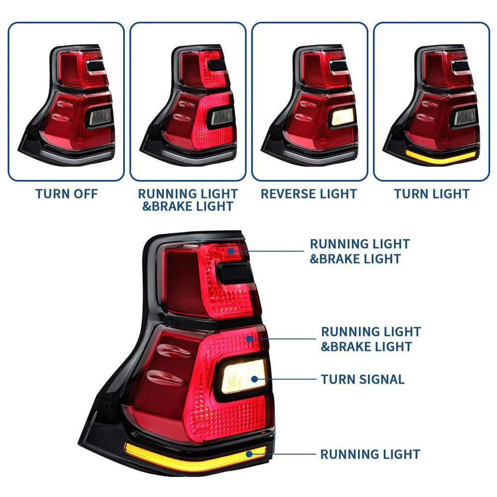 VLAND LED Tail Lights For Toyota Land Cruiser Prado 2010-2016 - Image 3