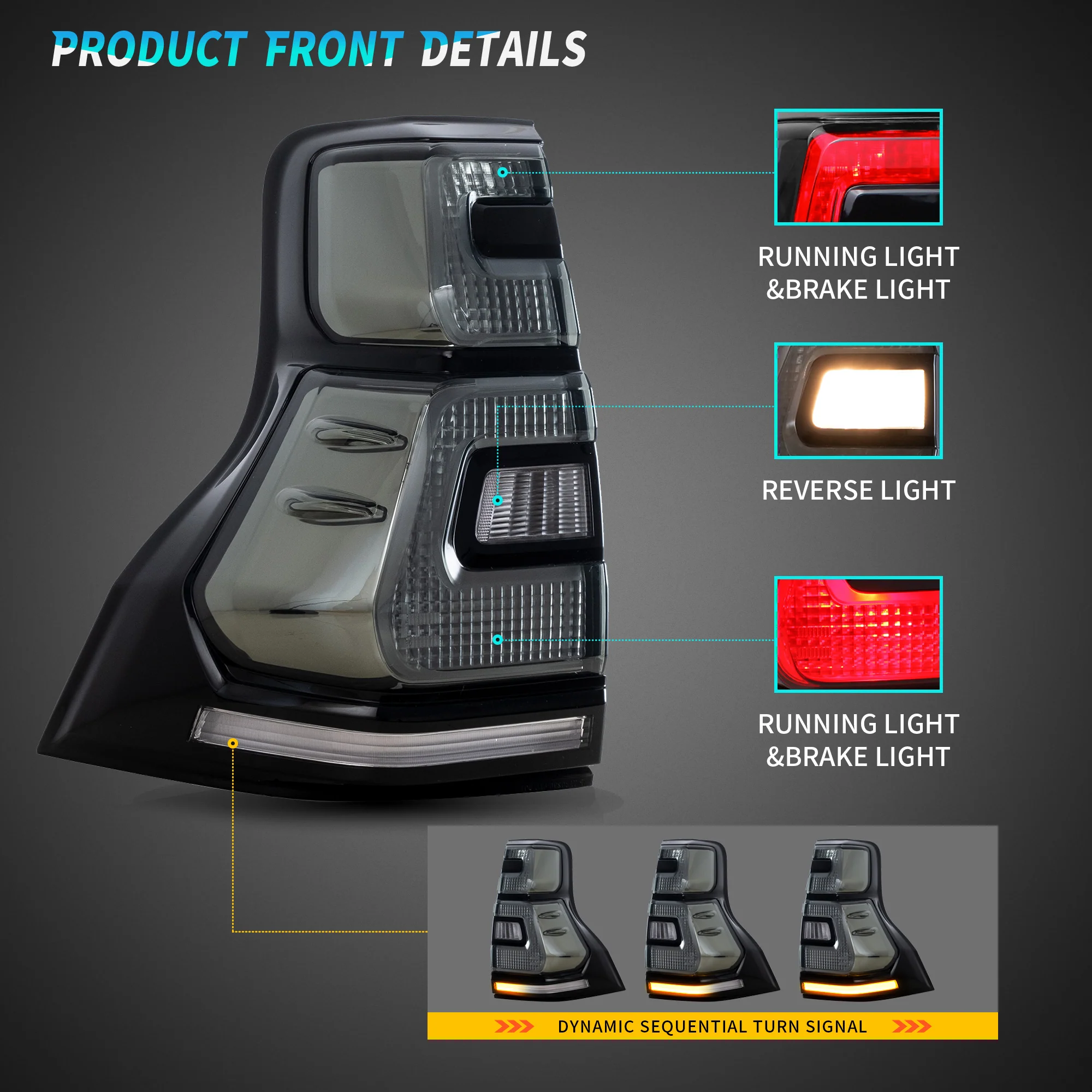 VLAND LED Tail Lights For Toyota Land Cruiser Prado 2010-2016 - Image 5