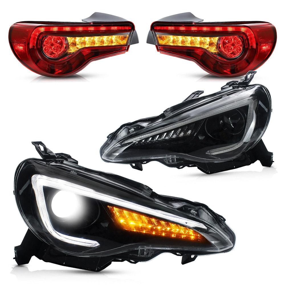 VLAND Headlights & LED Tail Lights For Toyota 86 GT86/Subaru BRZ Scion FRS 2012-2020 Turn Signal with Sequential Indicator