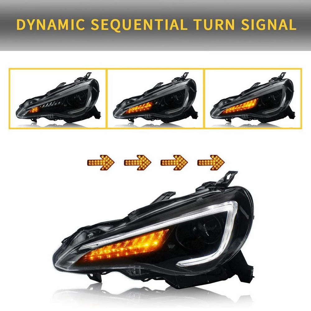 VLAND Headlights & LED Tail Lights For Toyota 86 GT86/Subaru BRZ Scion FRS 2012-2020 Turn Signal with Sequential Indicator - Image 4