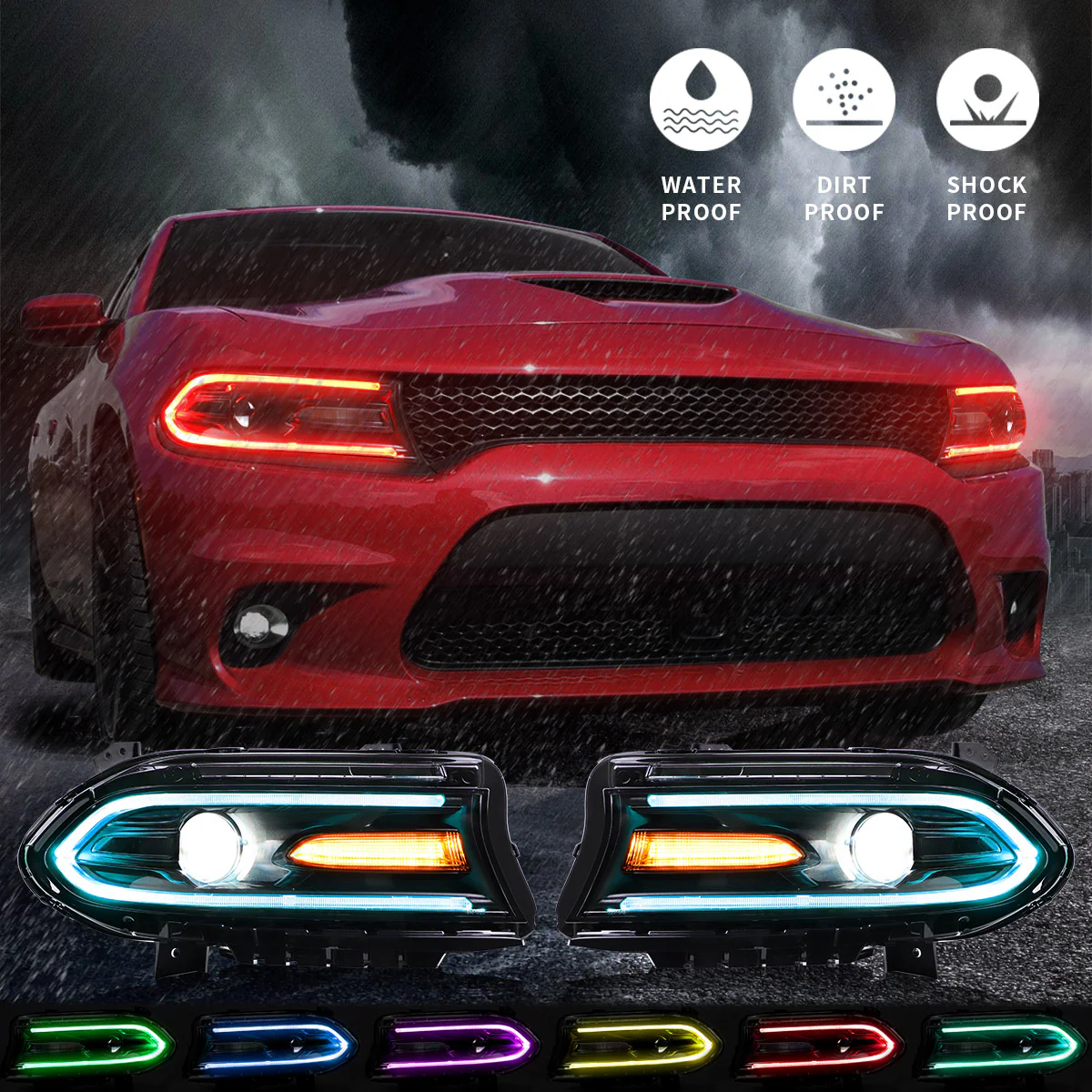 VLAND LED RGB DRL Headlights For Dodge Charger 2015-2021 - Image 10