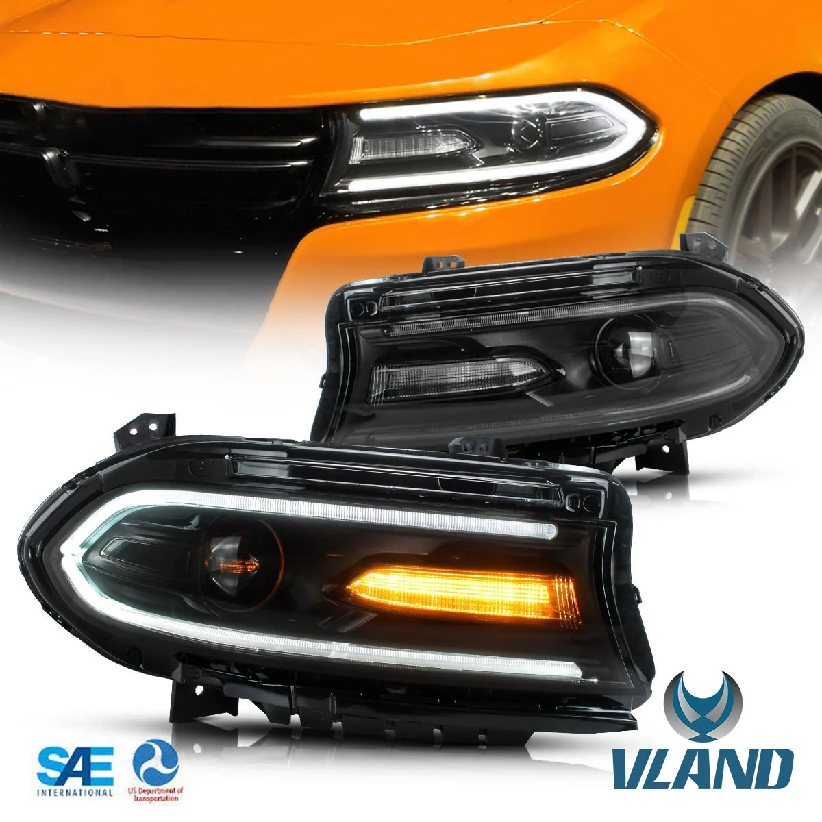 VLAND LED Headlights For Dodge Charger 2015-UP OEM Factory Front Lights Assembly - Image 20