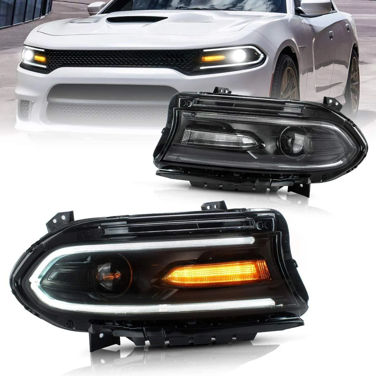 VLAND LED Headlights For Dodge Charger 2015-UP OEM Factory Front Lights Assembly - Image 3