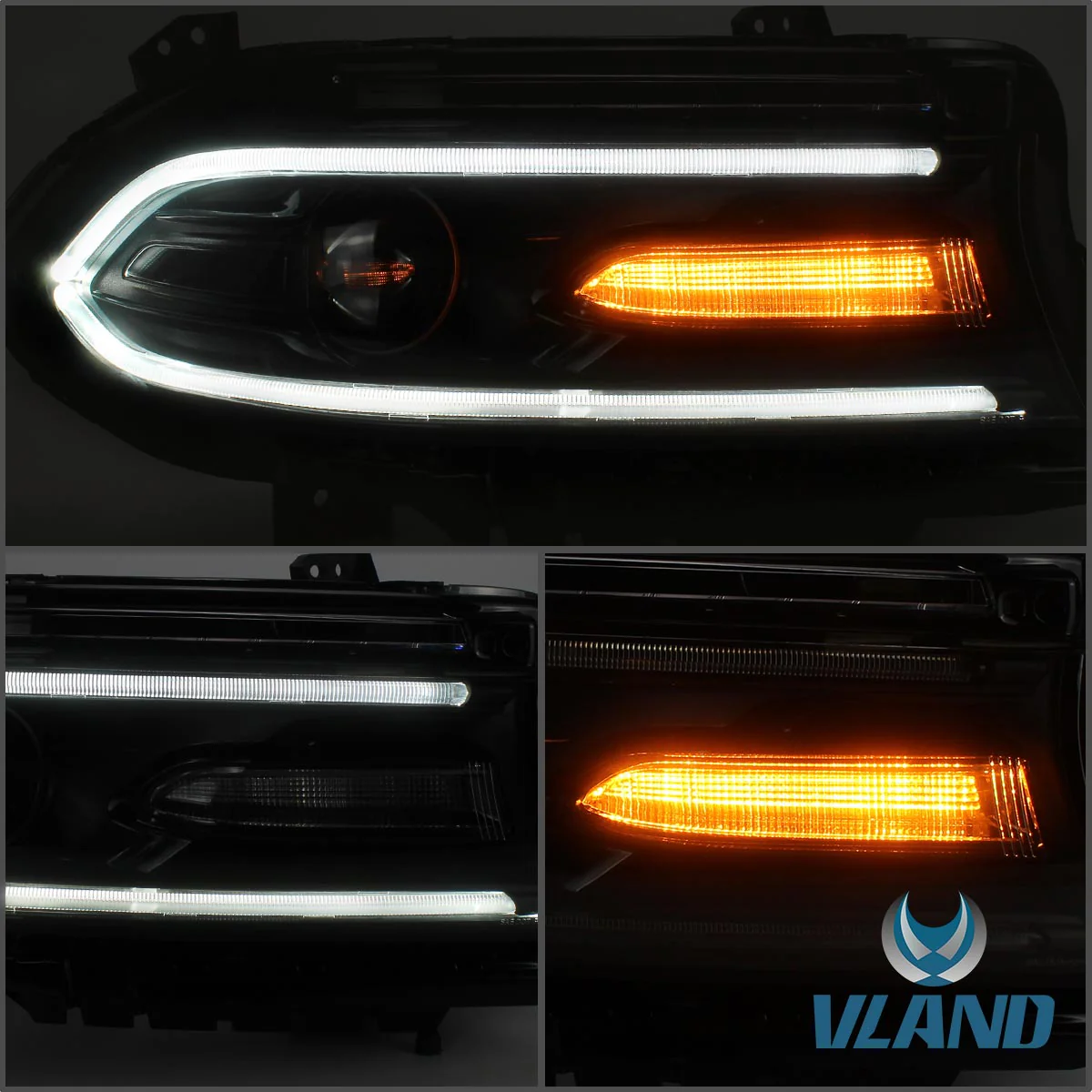 VLAND LED Headlights For Dodge Charger 2015-UP OEM Factory Front Lights Assembly - Image 9