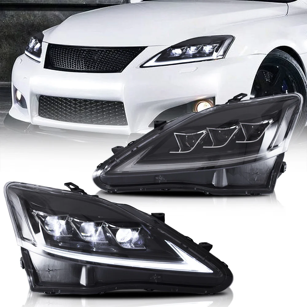 VLAND Full LED Headlights For Lexus IS250 & IS350 & ISF [XE20] 2005-2013 Sedan with Sequential Turn Signals [DOT. E-MARK.] - Image 3