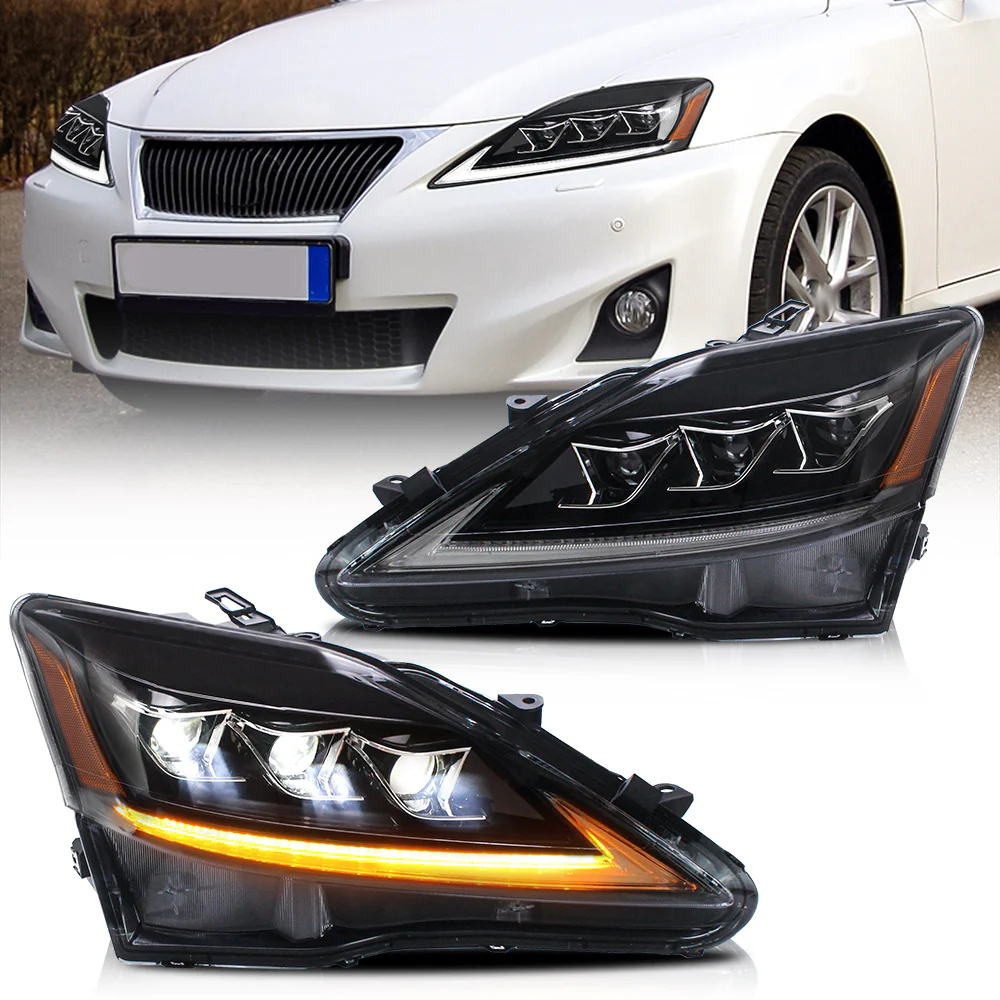 VLAND Full LED Headlights For Lexus IS250 & IS350 & ISF [XE20] 2005-2013 Sedan with Sequential Turn Signals [DOT. E-MARK.] - Image 4