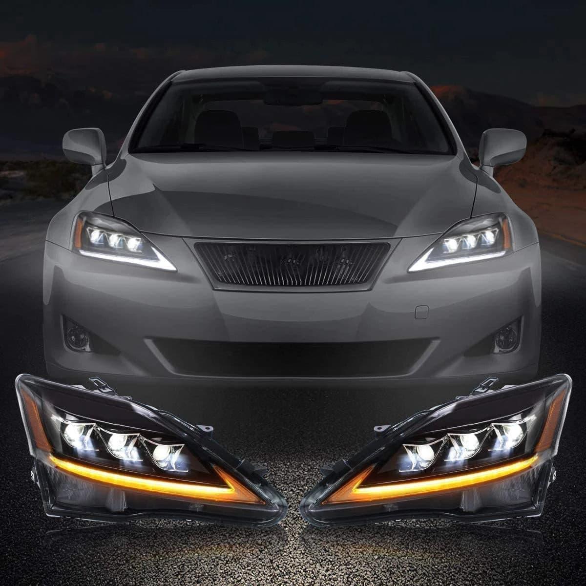 VLAND Full LED Headlights For Lexus IS250 & IS350 & ISF [XE20] 2005-2013 Sedan with Sequential Turn Signals [DOT. E-MARK.] - Image 5