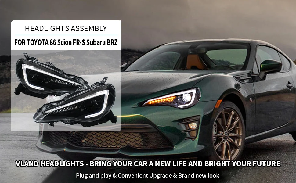 VLAND LED Headlights For Toyota 86/Subaru BRZ/Scion FR-S First Gen ZN6/ZC6 2012-2020 - Image 13