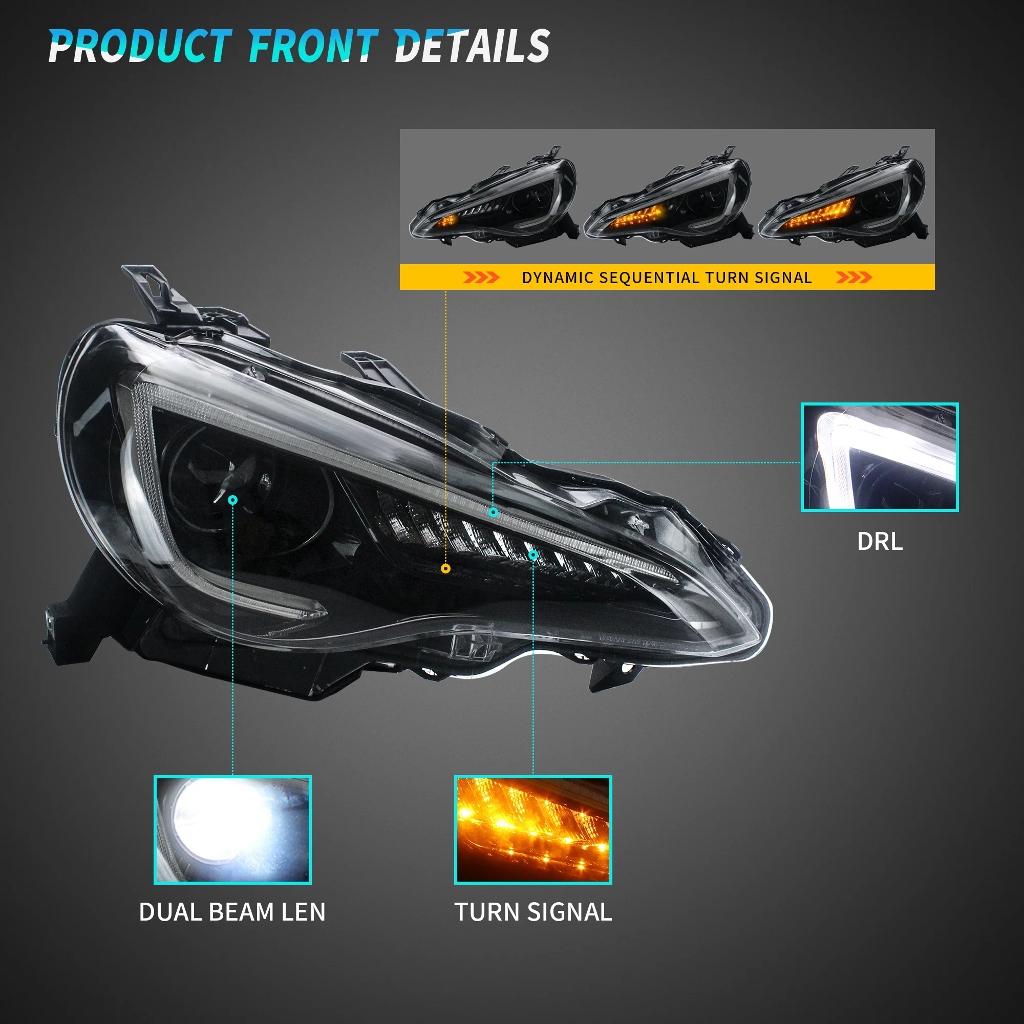 VLAND Headlights Tail Lights Combo For Toyota 86 GT86 Subaru BRZ Scion FRS 2012-2020 - Image 11