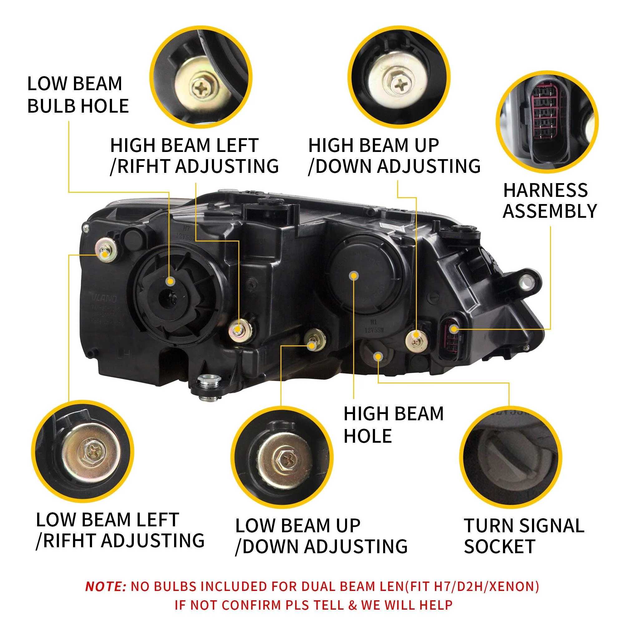 VLAND LED Demon Eye Headlights and Tail Lights For Volkswagen(VW) Jetta MK6 2011-2014 - Image 9