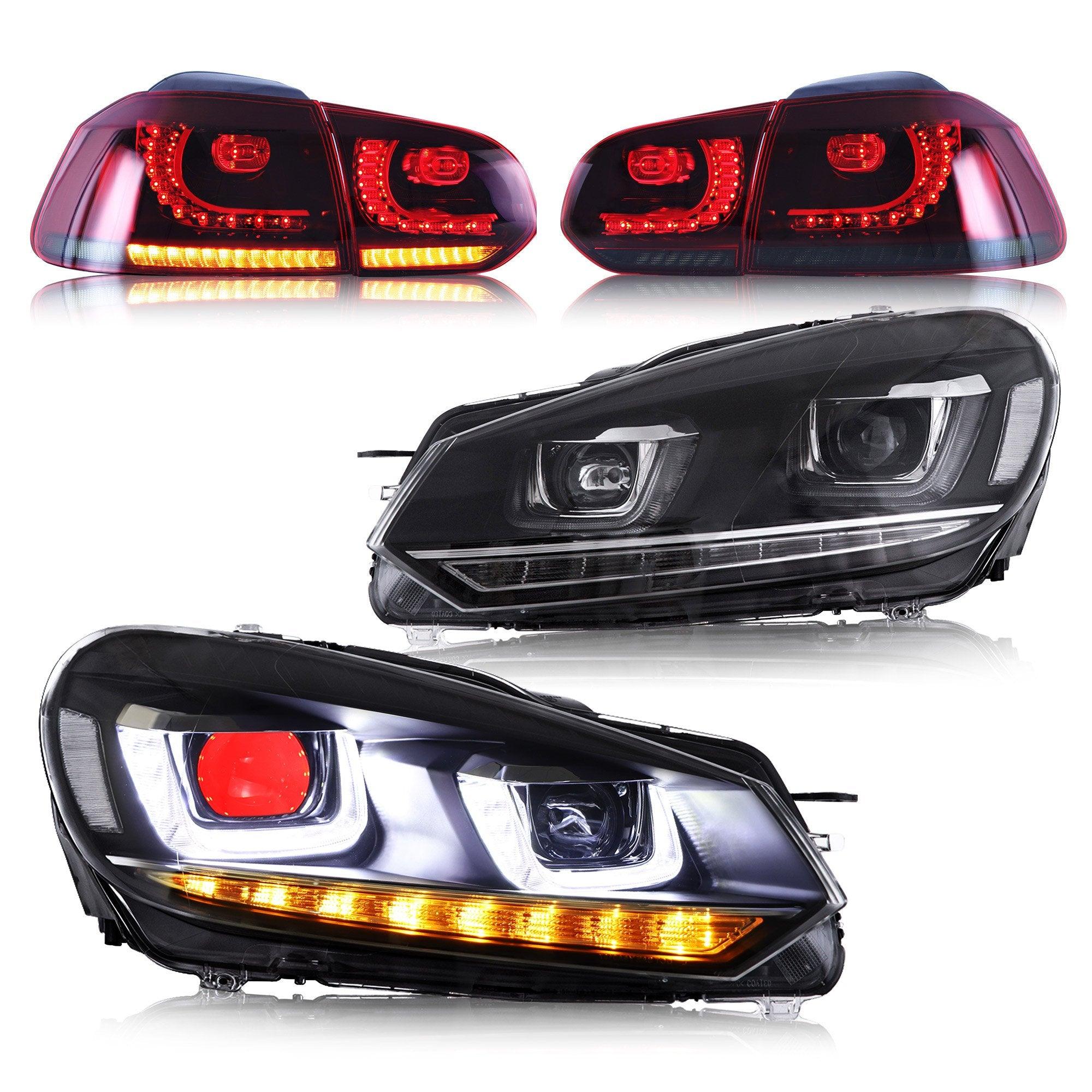 VLAND LED Red Demon Eye Headlights and Taillights Combo For Volkswagen Golf 6 MK6 2008-2014 [E-MARK.] - Image 3