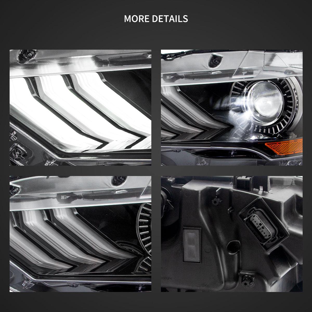 VLAND LED Projector Headlights For Ford Mustang GT and EcoBoost Models 2018-2023 - Image 12