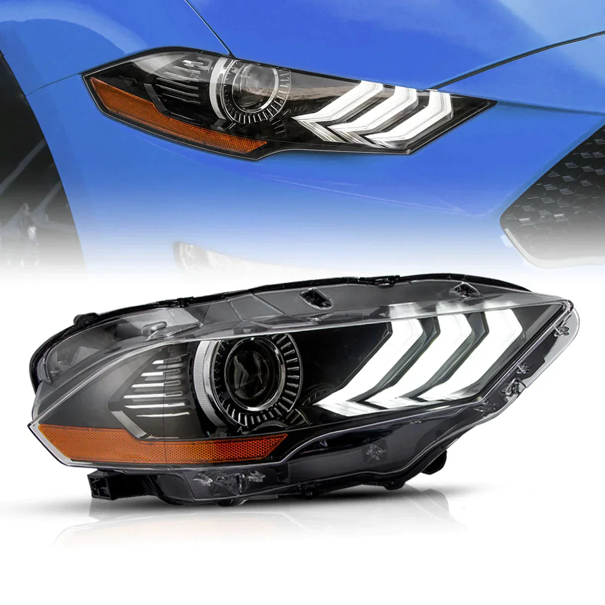 VLAND LED Projector Headlights For Ford Mustang GT and EcoBoost Models 2018-2023 - Image 18