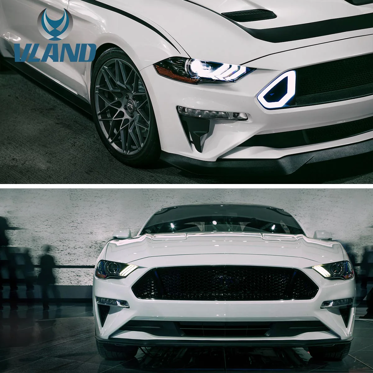 VLAND LED Projector Headlights For Ford Mustang GT and EcoBoost Models 2018-2023 - Image 7