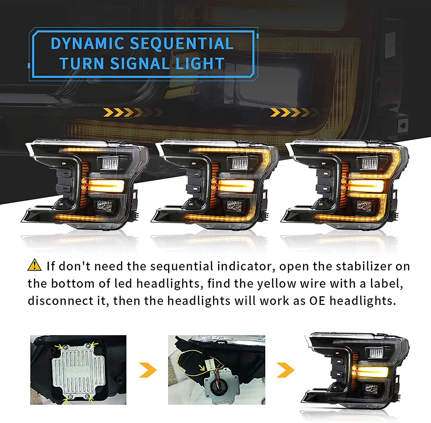 VLAND Full LED Headlights For Ford F-150 2018-2020 With Start up Animation - Image 3