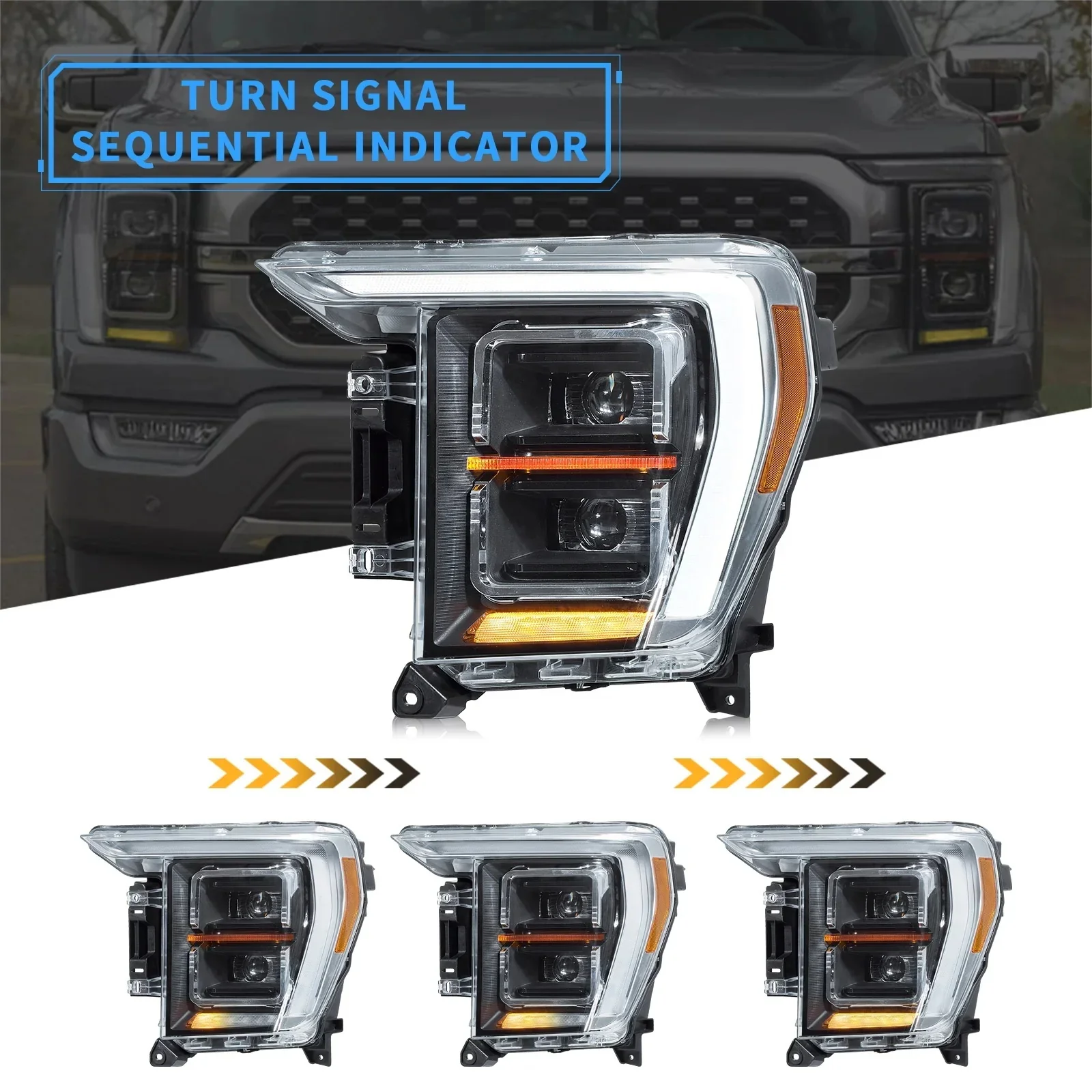 VLAND LED Headlights For Ford F150 14th Gen Pickup Trucks 2021-2023 (Ford F-Series 2021–present) [DOT.] - Image 3