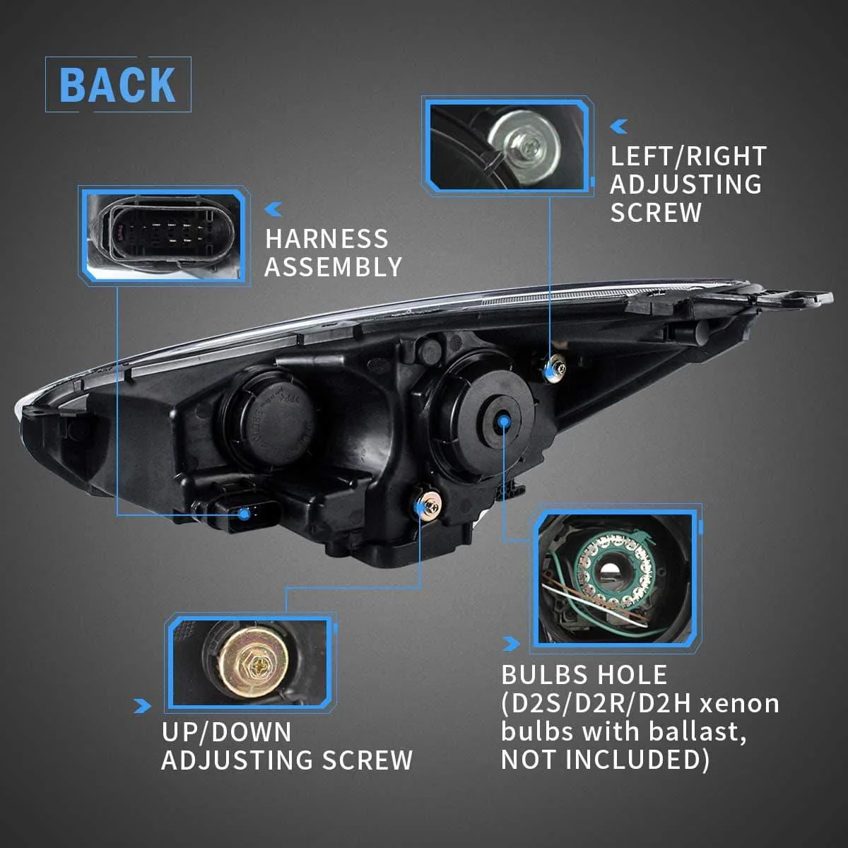 VLAND LED Demon Eye Headlights For Ford Focus 2015-2017 With Sequential Indicators Turn Signals - Image 22