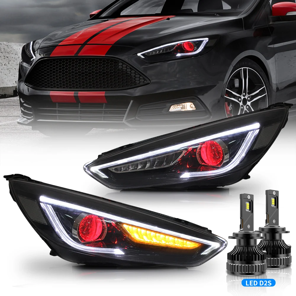 VLAND LED Demon Eye Headlights For Ford Focus 2015-2017 With Sequential Indicators Turn Signals - Image 27