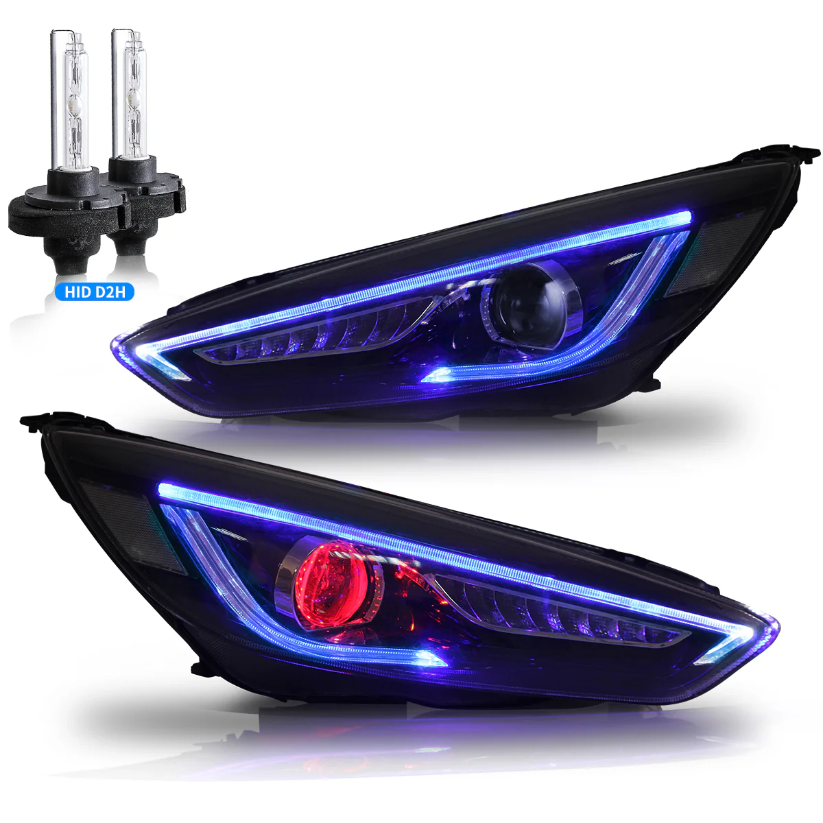 VLAND LED Demon Eye Headlights For Ford Focus 2015-2017 With Sequential Indicators Turn Signals - Image 28