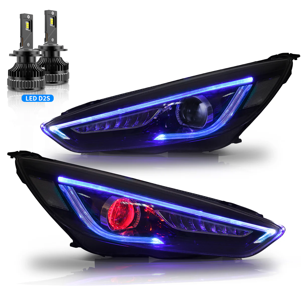 VLAND LED Demon Eye Headlights For Ford Focus 2015-2017 With Sequential Indicators Turn Signals - Image 29