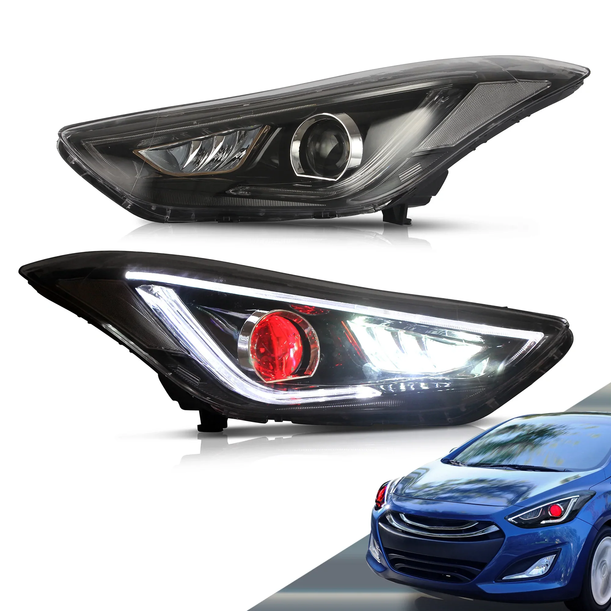 VLAND LED Headlights For Hyundai Elantra Sedan [Fifth Gen] 2011-2015 & Avante MD Coupe 2013-2014 Front Lights - Image 15