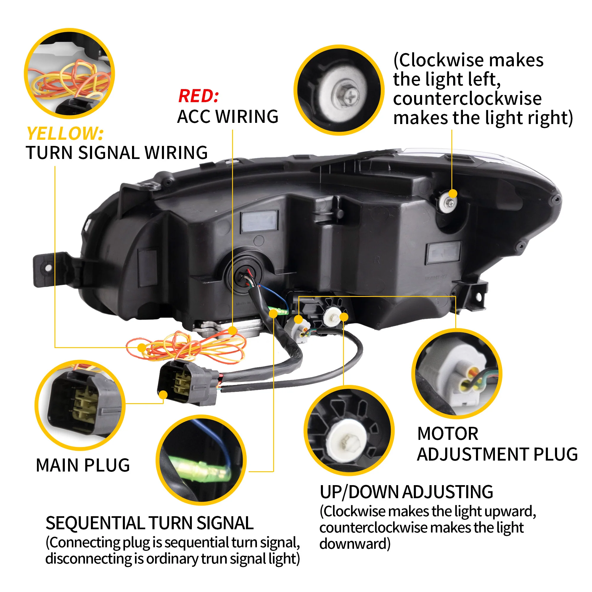 VLAND Full LED Reflection Bowl Headlights For Subaru WRX 2015-2021 [STI, Limited, Base, Premium] [DOT. SAE.] - Image 17
