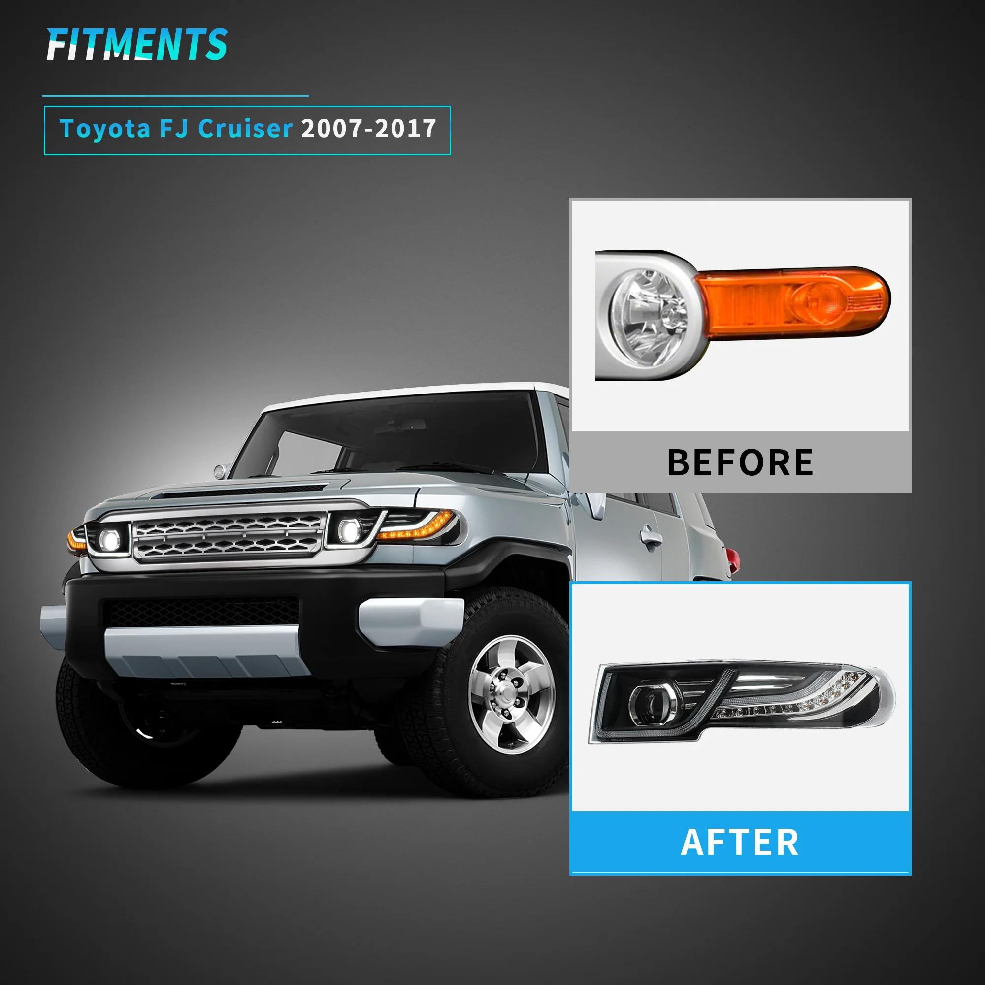 VLAND Headlights With Grille For Toyota Fj Cruiser 2007-2023 - Image 15
