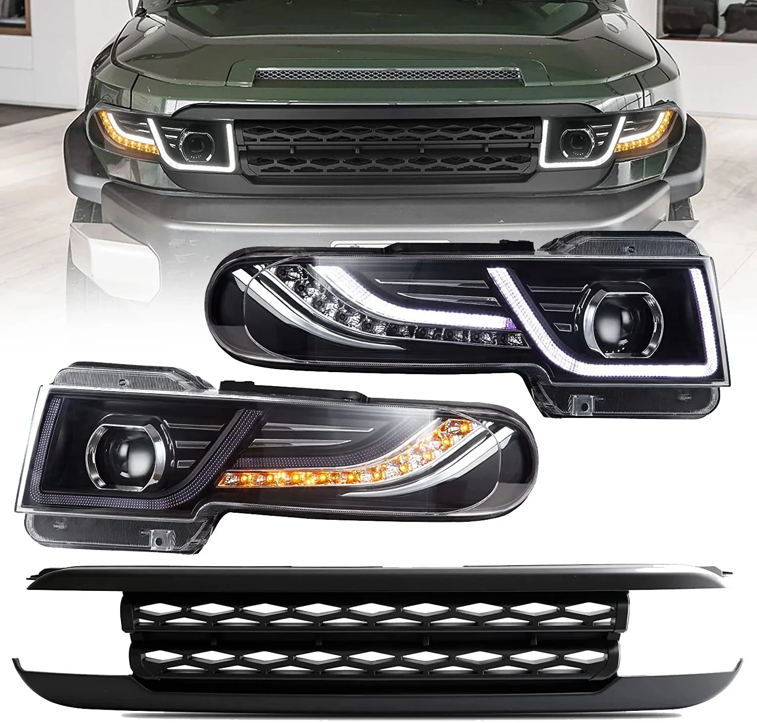 VLAND Headlights With Grille For Toyota Fj Cruiser 2007-2023 - Image 3