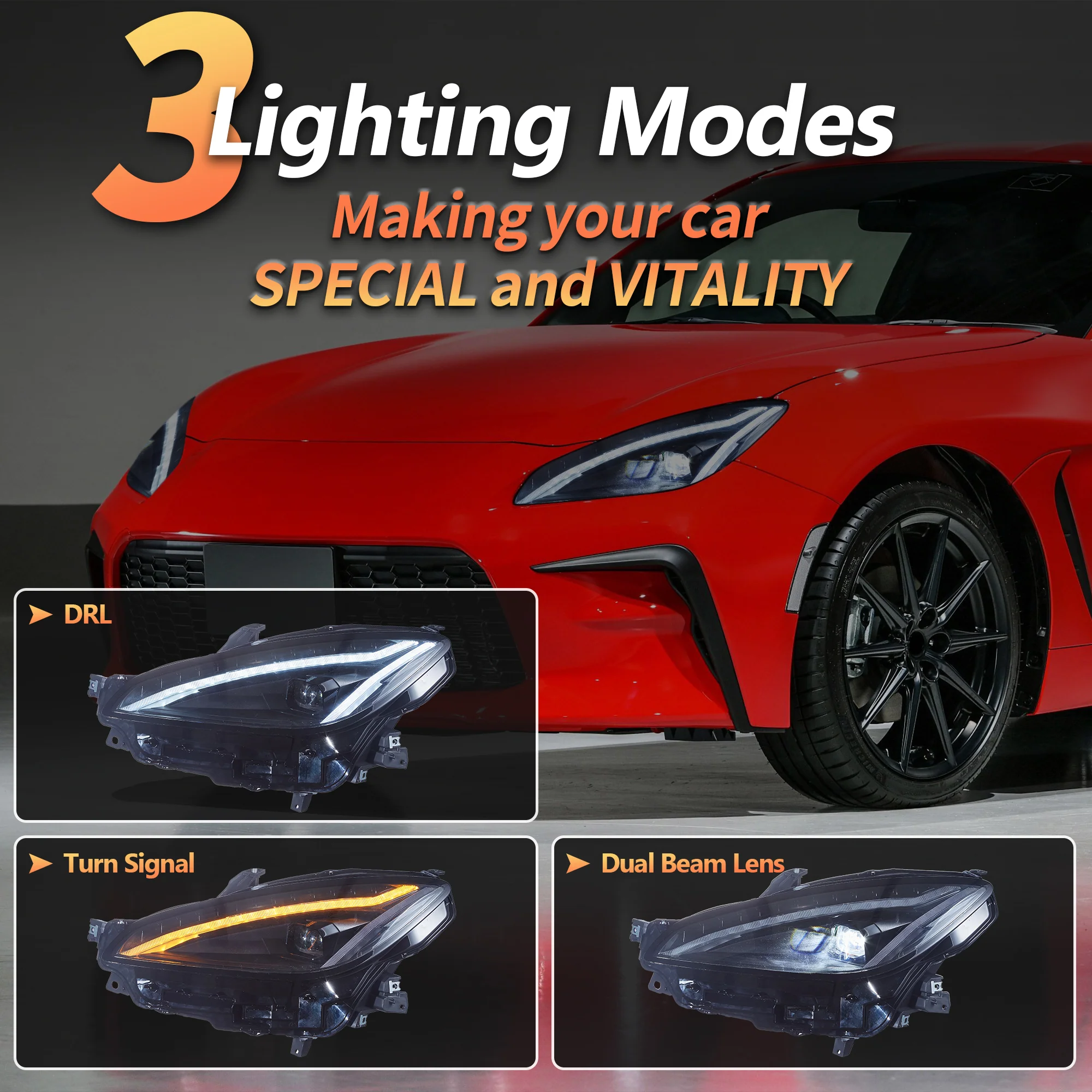 VLAND LED Headlights For Toyota GR86 / Subaru BRZ 2021-2024 ZD8 2n Gen - Image 4