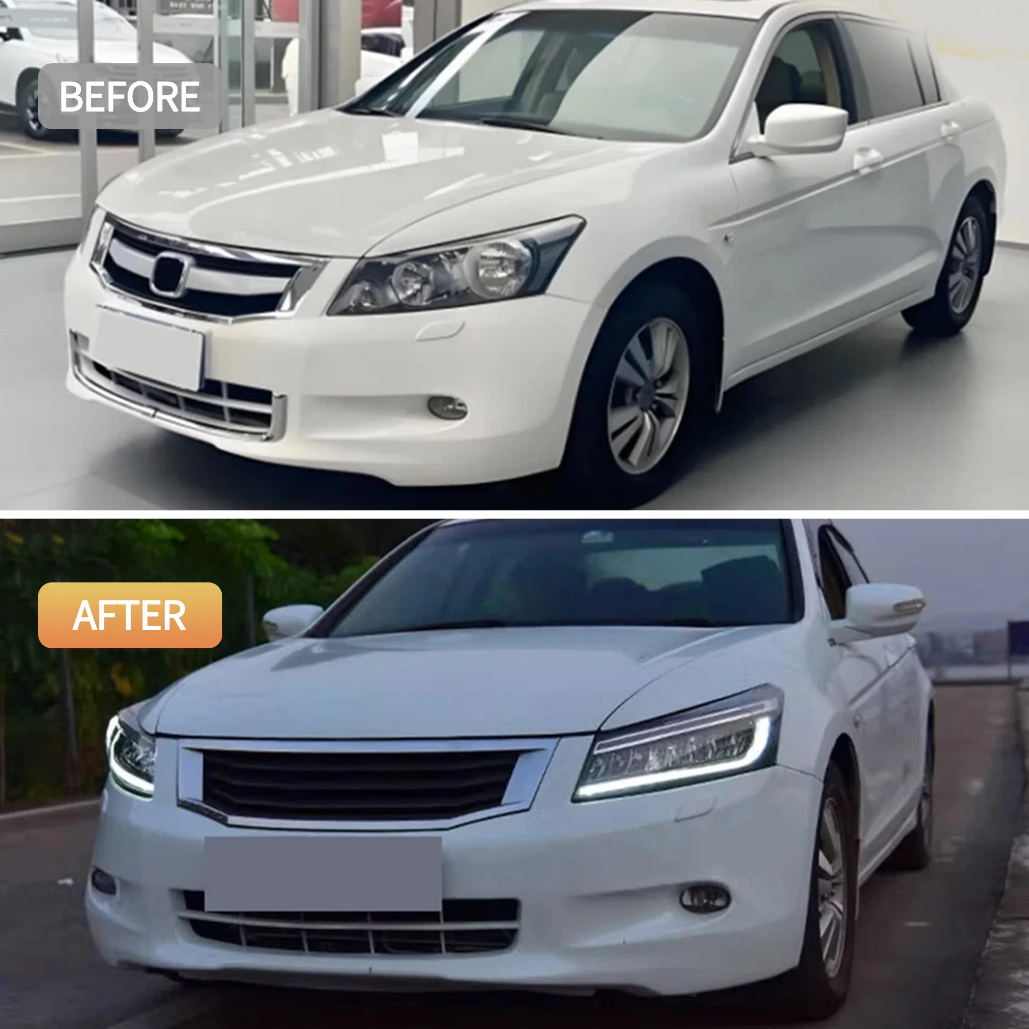 VLAND LED Headlights Honda Accord 2008-2012 8th Gen (NOT FOR 2-DOOR COUPE) With Blue Animation DRL - Image 6