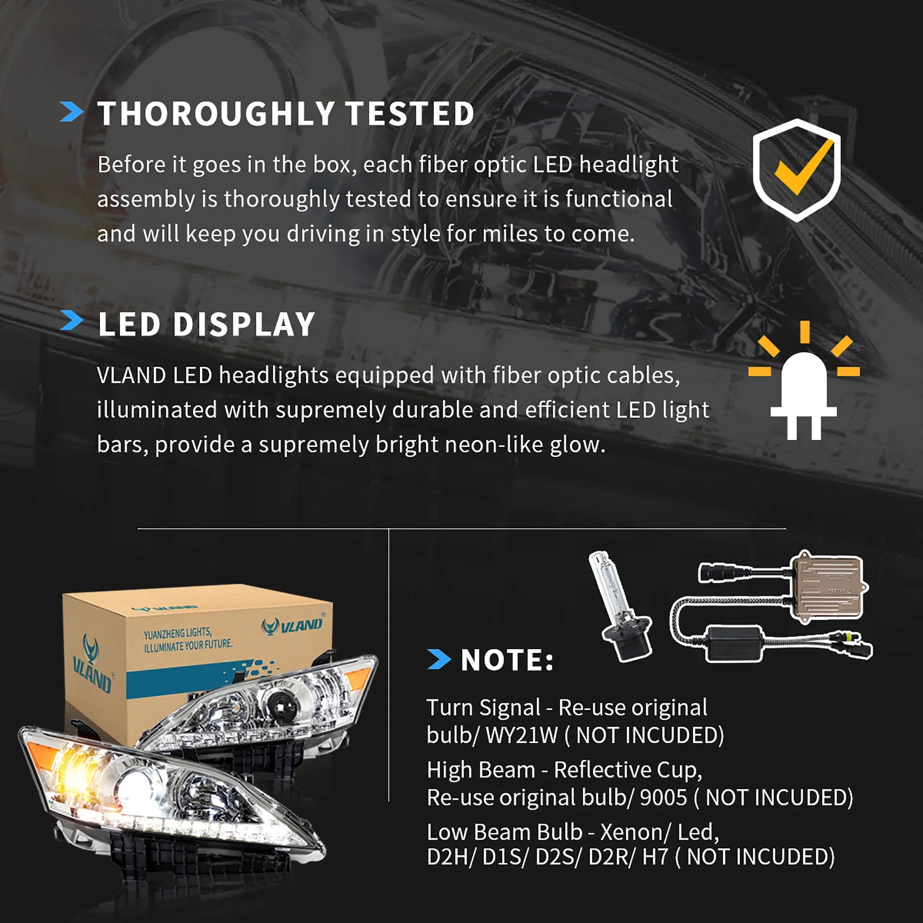 VLAND LED Headlights For Lexus ES350 [XV40] 2010-2012 - Image 12