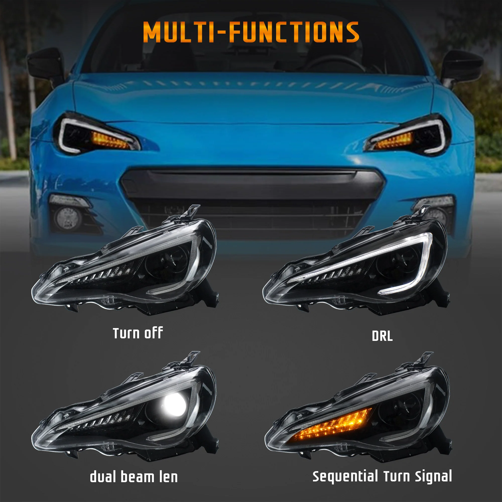 VLAND LED Headlights and Tail Lights For Toyota 86 GT86 Subaru BRZ Scion FRS 2012-2020 - Image 6