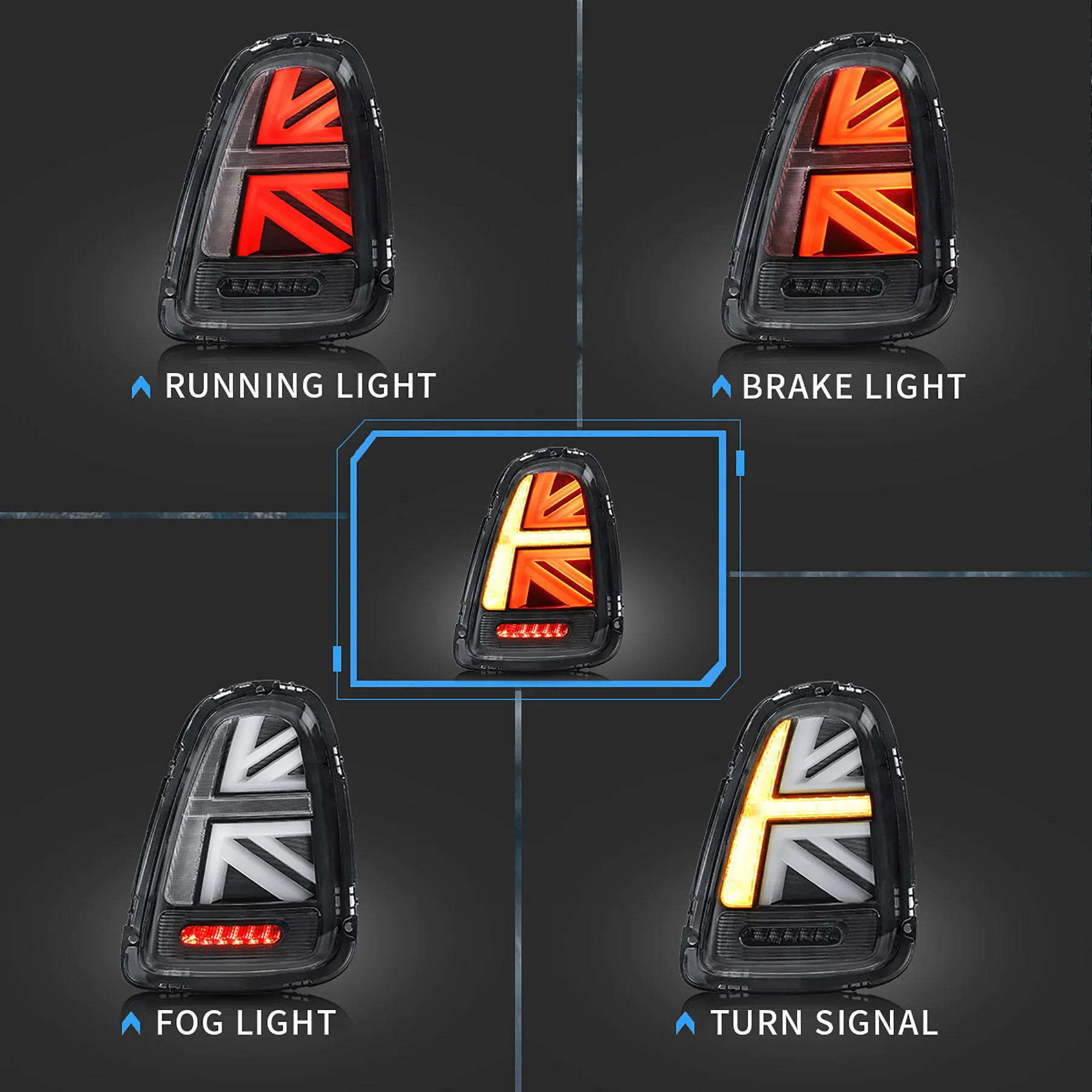 VLAND LED Headlights & Tail Lights For BMW Mini Cooper [Mini Hatch] R56 R57 R58 R59 2007-2013 Front And Rear Lamps Kits[E-MARK] - Image 4