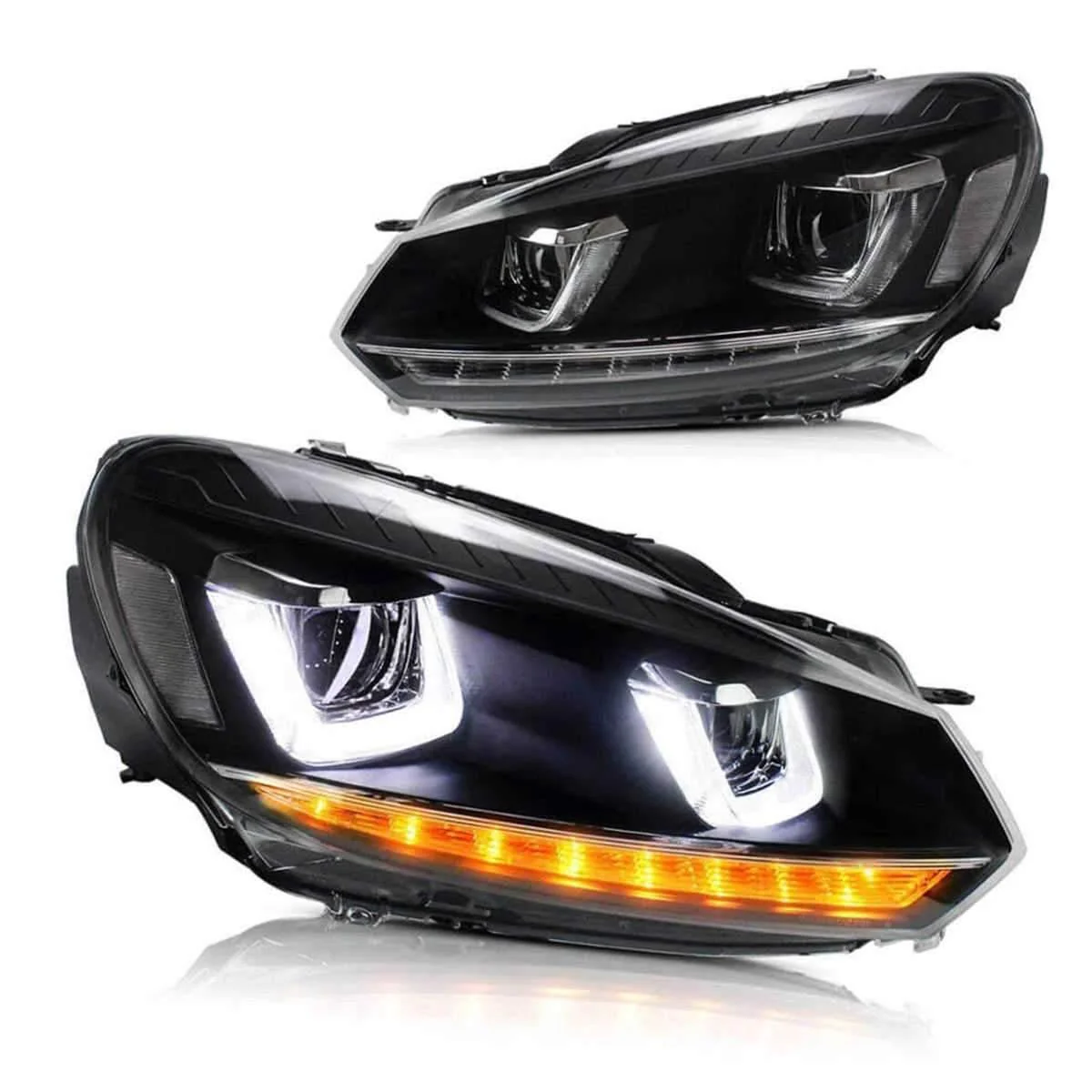 VLAND LED Headlights and Tail Lights Combo For Volkswagen Golf 6 MK6 2008-2014 With Sequential Turn Signals [E-MARK.] - Image 4