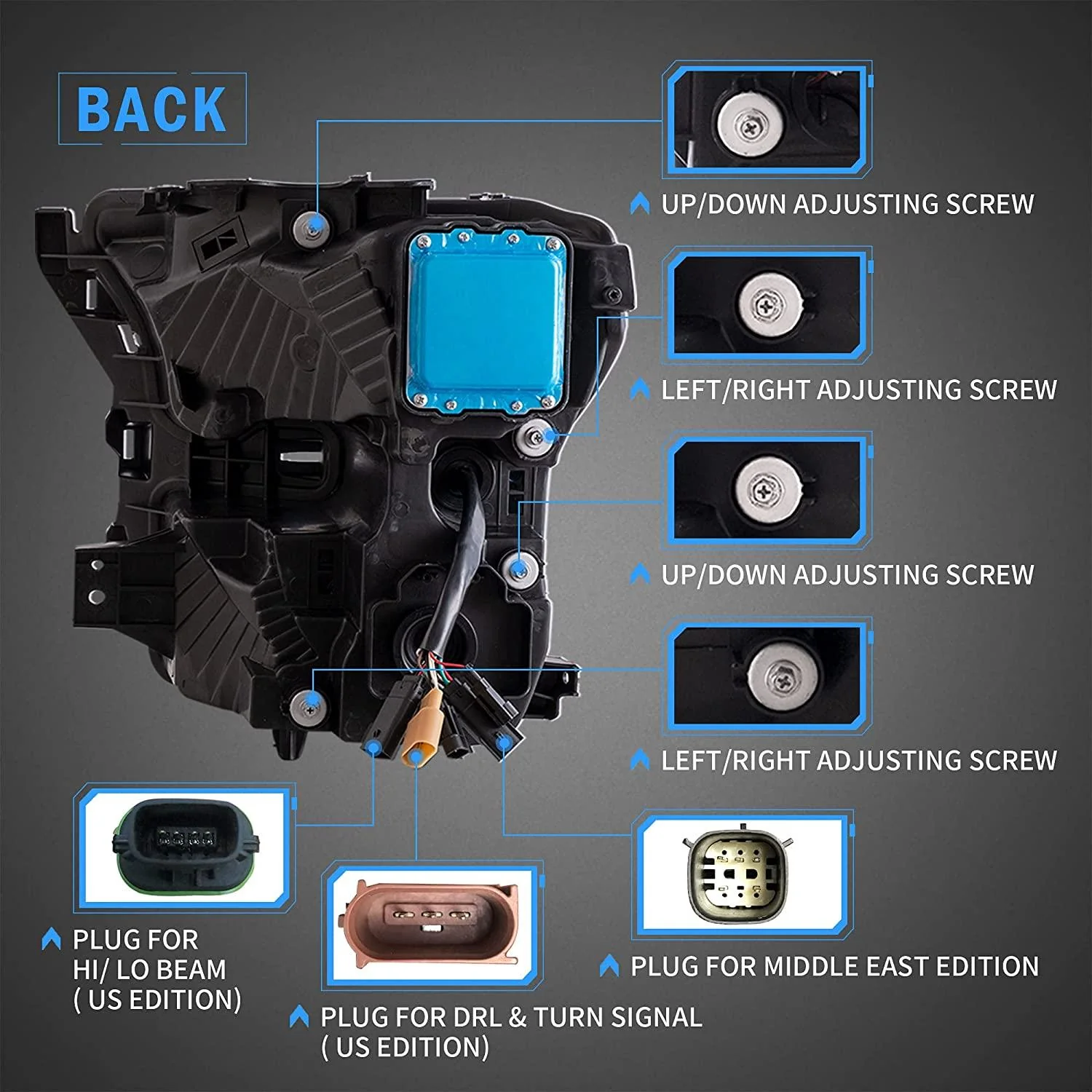 VLAND Full LED Headlights For Ford F150 13th Gen Pickup 2015-2017 / F150 SVT RAPTOR 2016-2021 With Amber DRL [DOT.] - Image 13