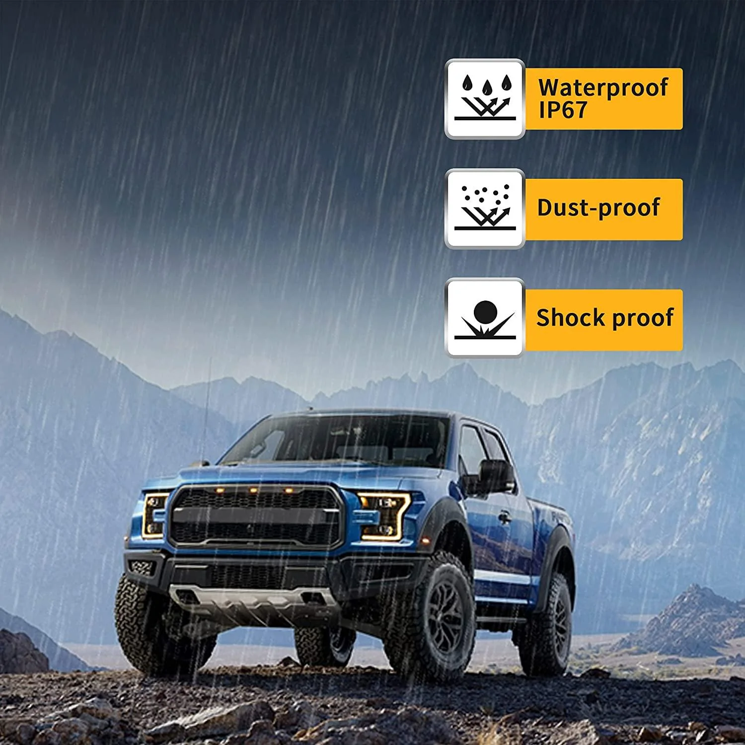 VLAND Full LED Headlights For Ford F150 13th Gen Pickup 2015-2017 / F150 SVT RAPTOR 2016-2021 With Amber DRL [DOT.] - Image 8