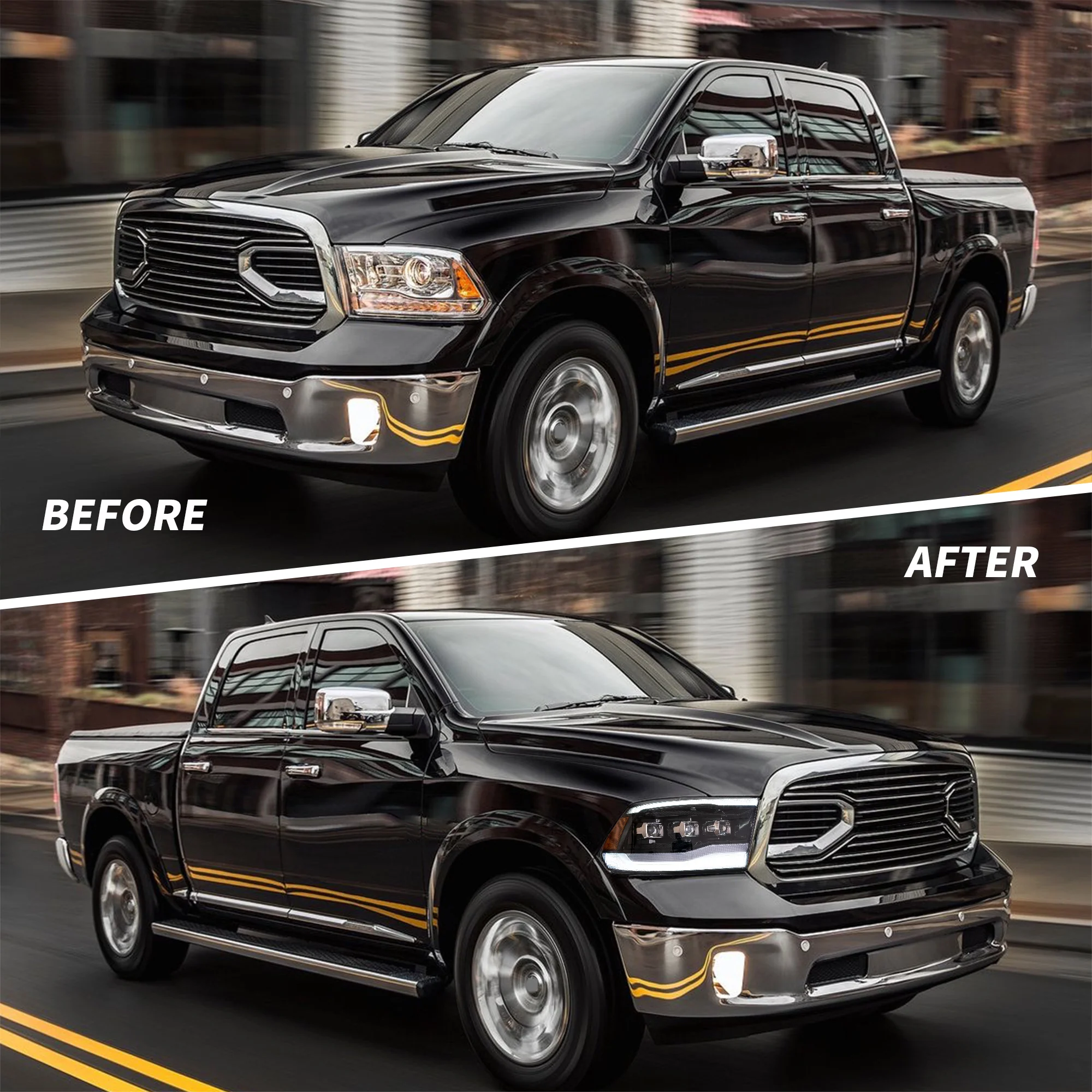 VLAND LED Projector Headlights For RAM 1500 / 2500 / 3500 2009-2018 Ram1500 Classic 2019-2022 [E-MARK./DOT./SAE.] - Image 12