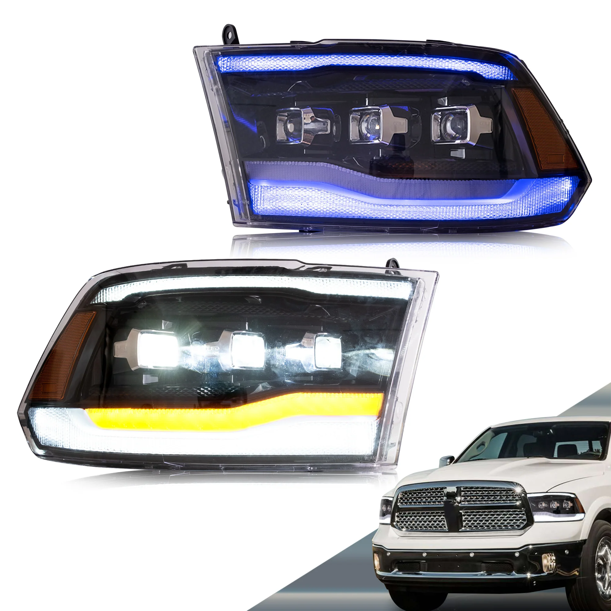 VLAND LED Projector Headlights For RAM 1500 / 2500 / 3500 2009-2018 Ram1500 Classic 2019-2022 [E-MARK./DOT./SAE.] - Image 20