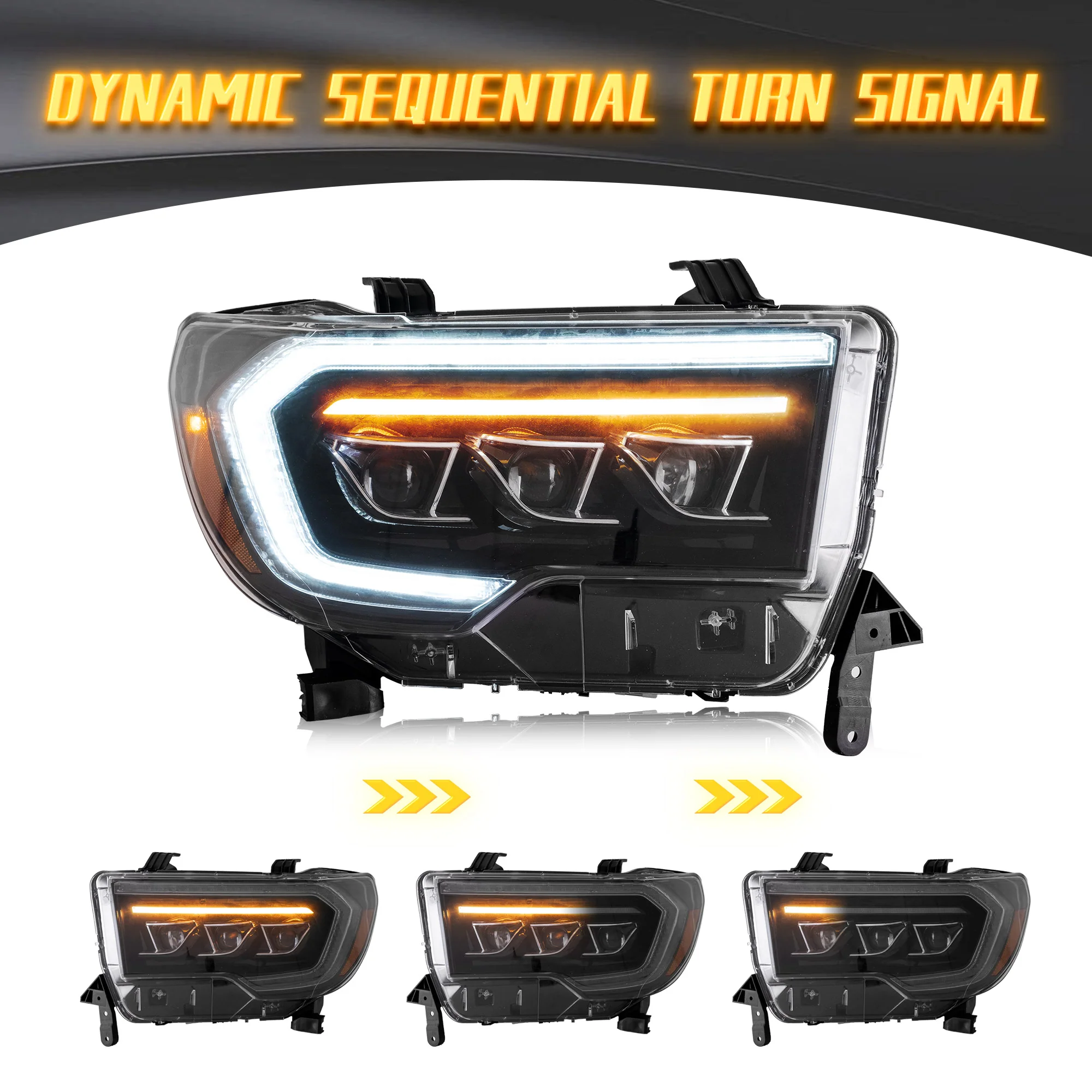 VLAND LED Projector Headlights For Toyota Tundra 2007-2013 & Toyota Sequoia 2008-2020 Front Lights [SAE./DOT.] - Image 7