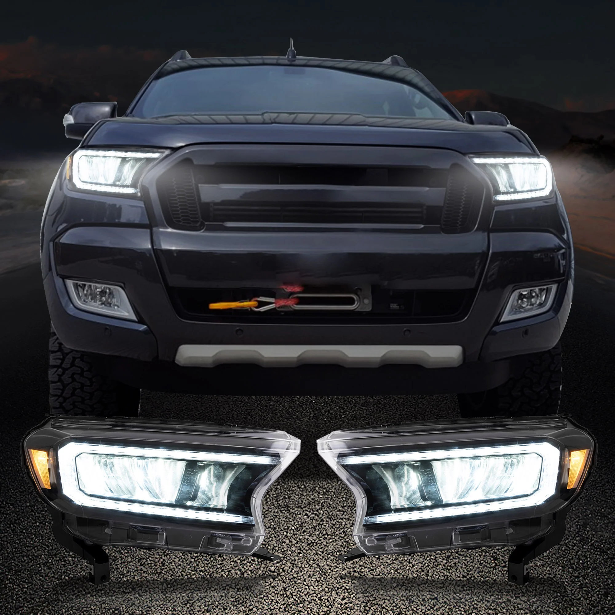 VLAND Full LED Headlights For Ford Ranger T6 Raptor & Wildtrak 2019-2022 (Fits For US Version) [E-MARK./DOT./SAE.] - Image 13
