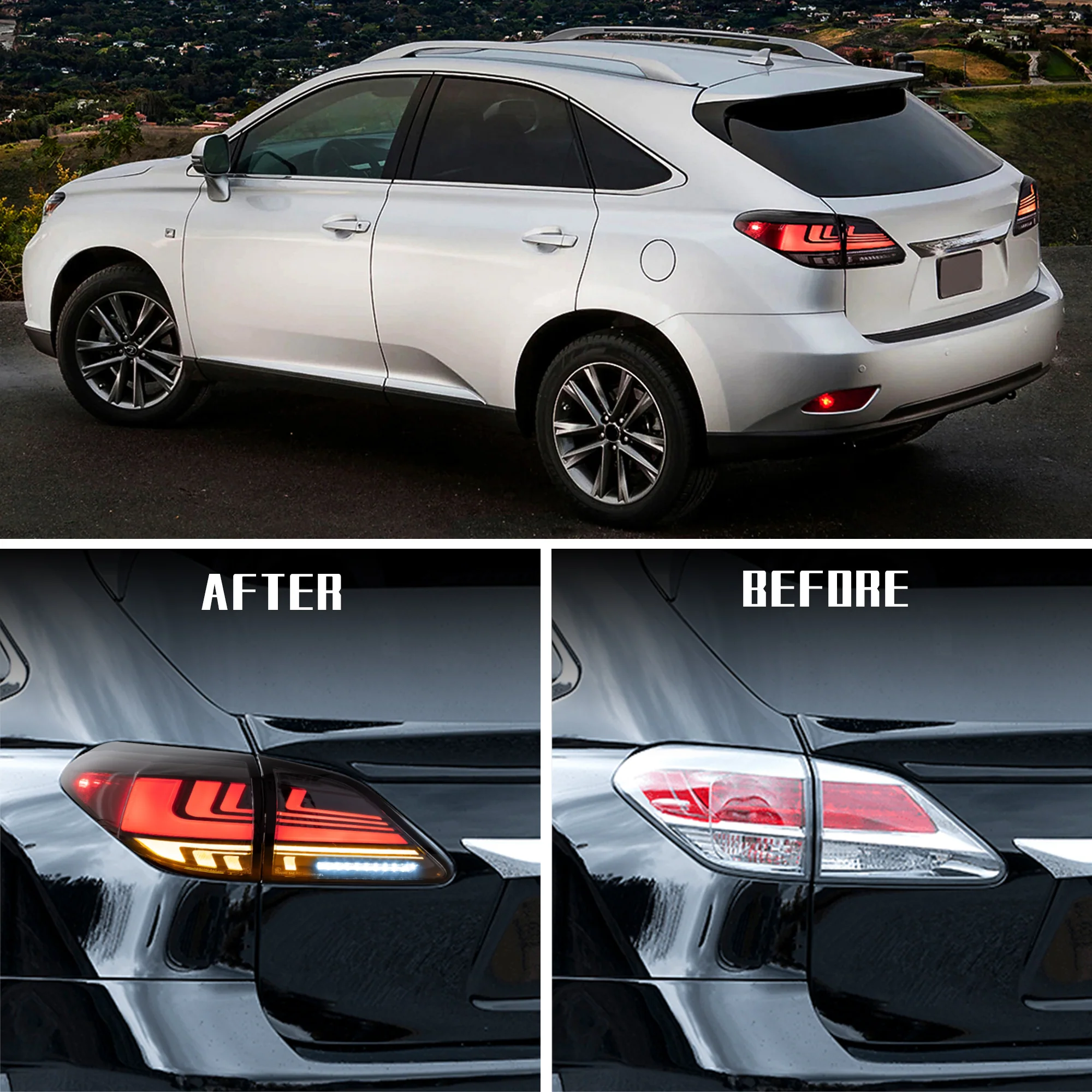 VLAND LED Rear Lights For Lexus RX350 RX400h RX450h RX450hL 2009-2014 3rd gen Taillights - Image 8