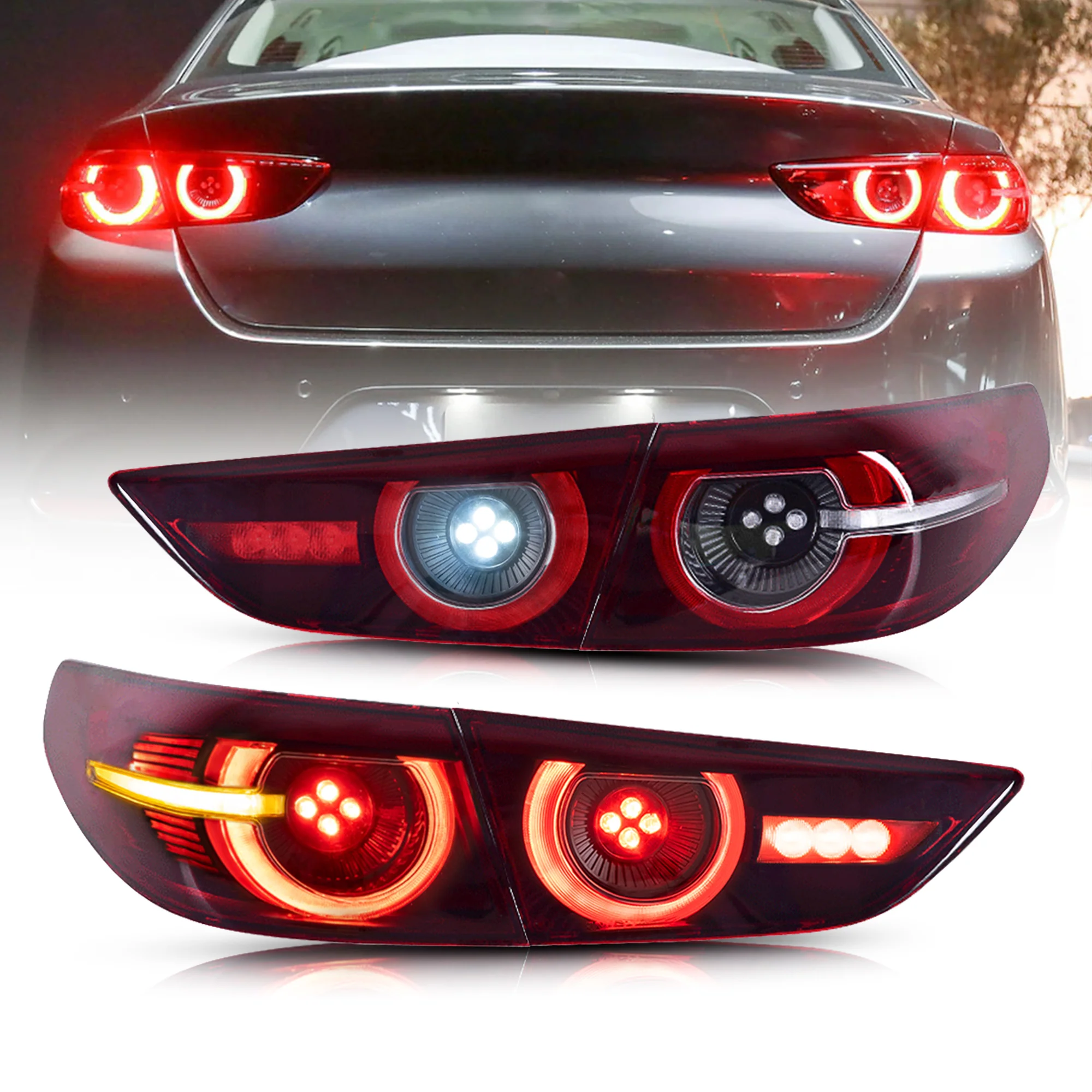 VLAND LED Tail Lights For Mazda 3/Mazda Axela Sedan 2019-2023 4th Gen