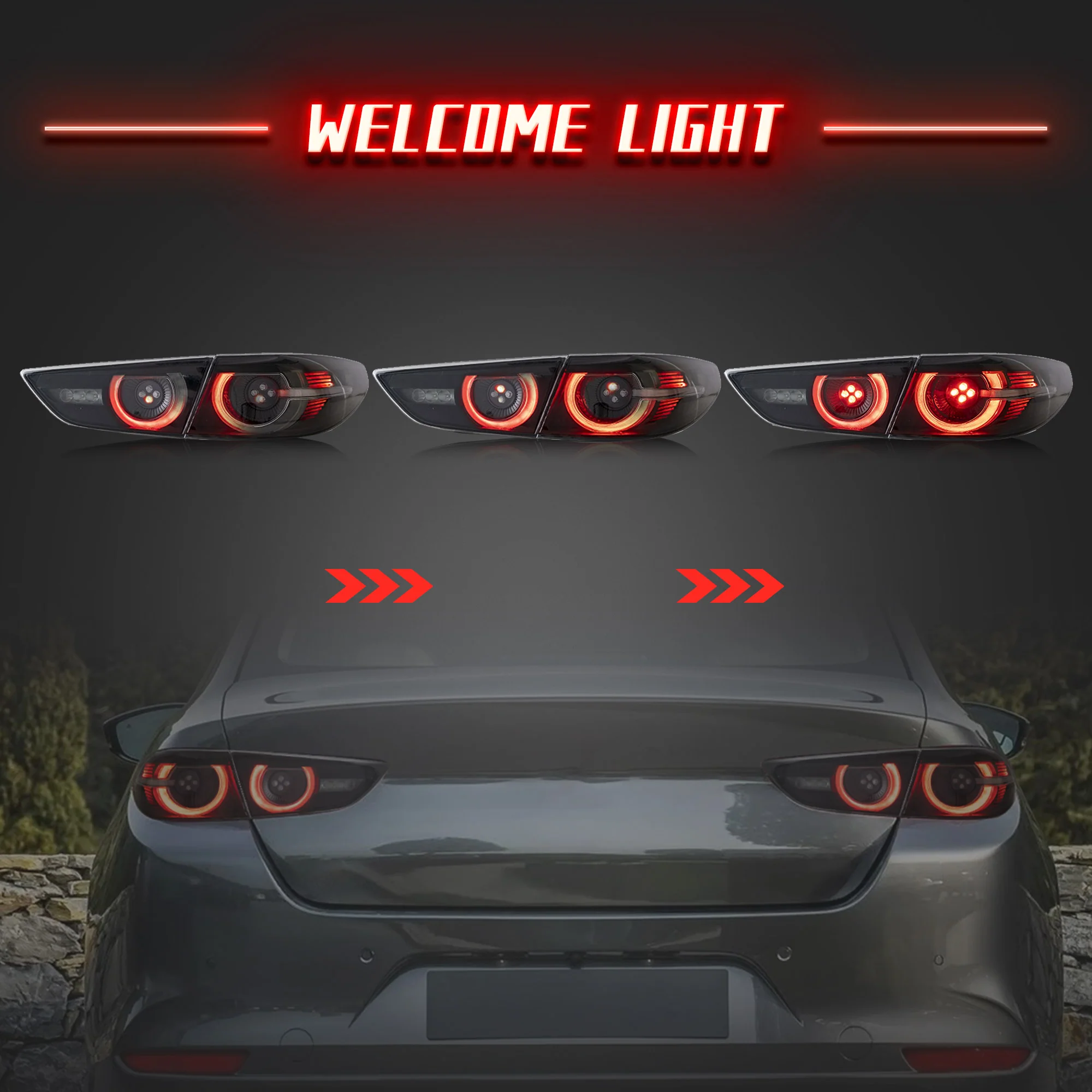 VLAND LED Tail Lights For Mazda 3/Mazda Axela Sedan 2019-2023 4th Gen - Image 10