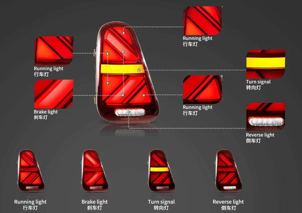 VLAND LED Tail Lights For BMW Mini Cooper [Mini Hatch/Cabrio] R50 R52 R53 2001-2006 Aftermarket Lamps [E-MARK] - Image 8