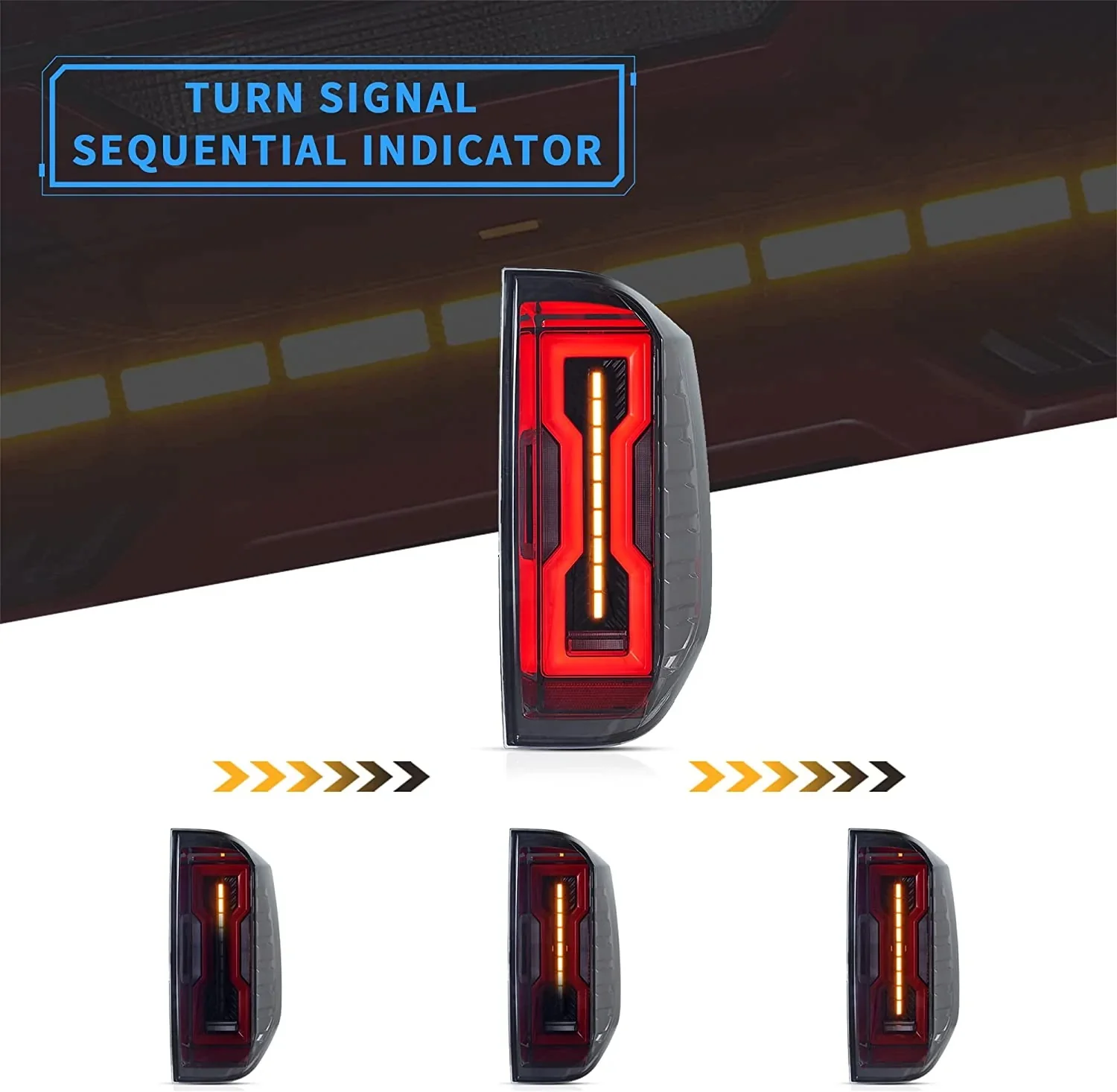 VLAND LED Tail Lights For Toyota Tundra 2014-2020 with Startup Animation DRL Rear Lamps Smoked - Image 3