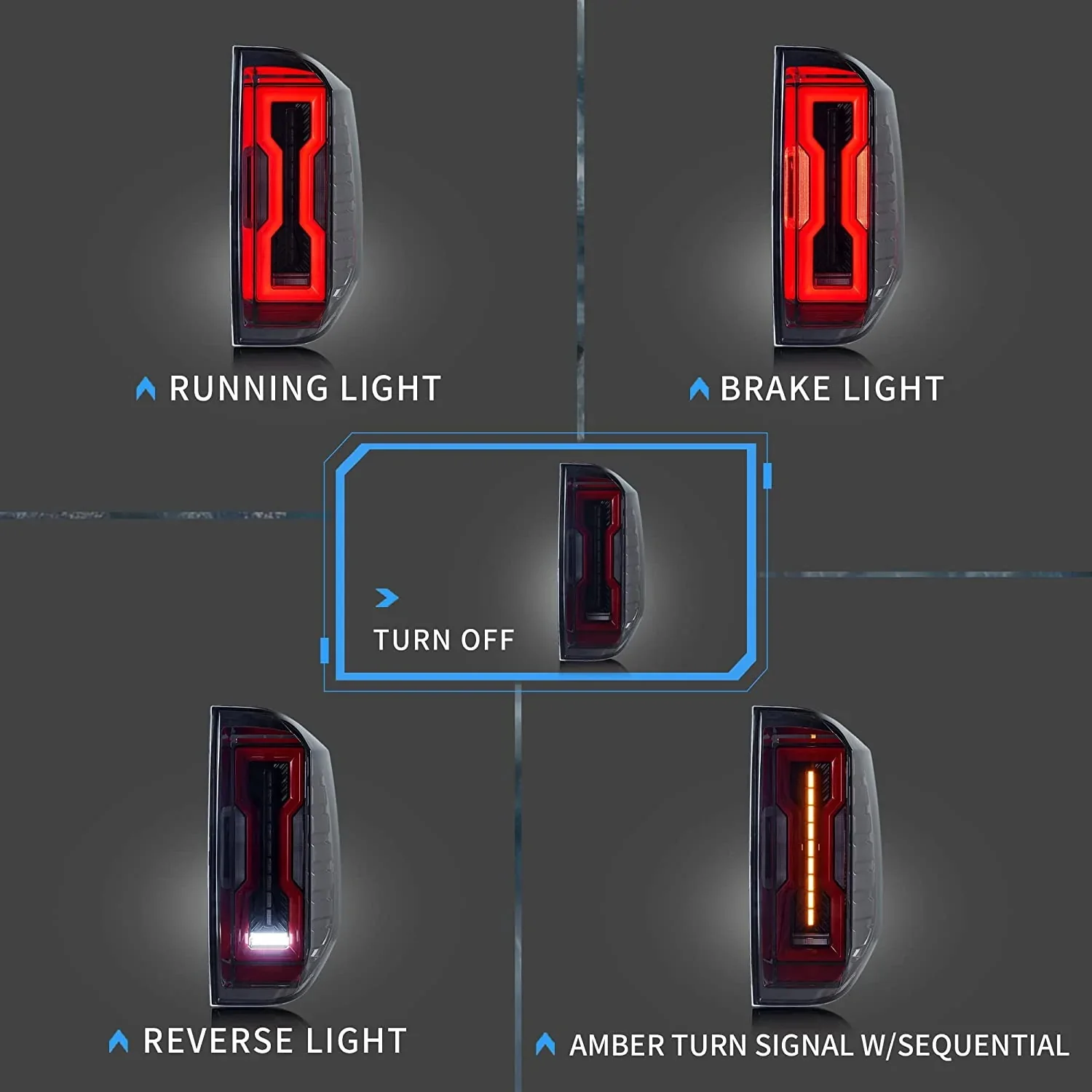 VLAND LED Tail Lights For Toyota Tundra 2014-2020 with Startup Animation DRL Rear Lamps Smoked - Image 5